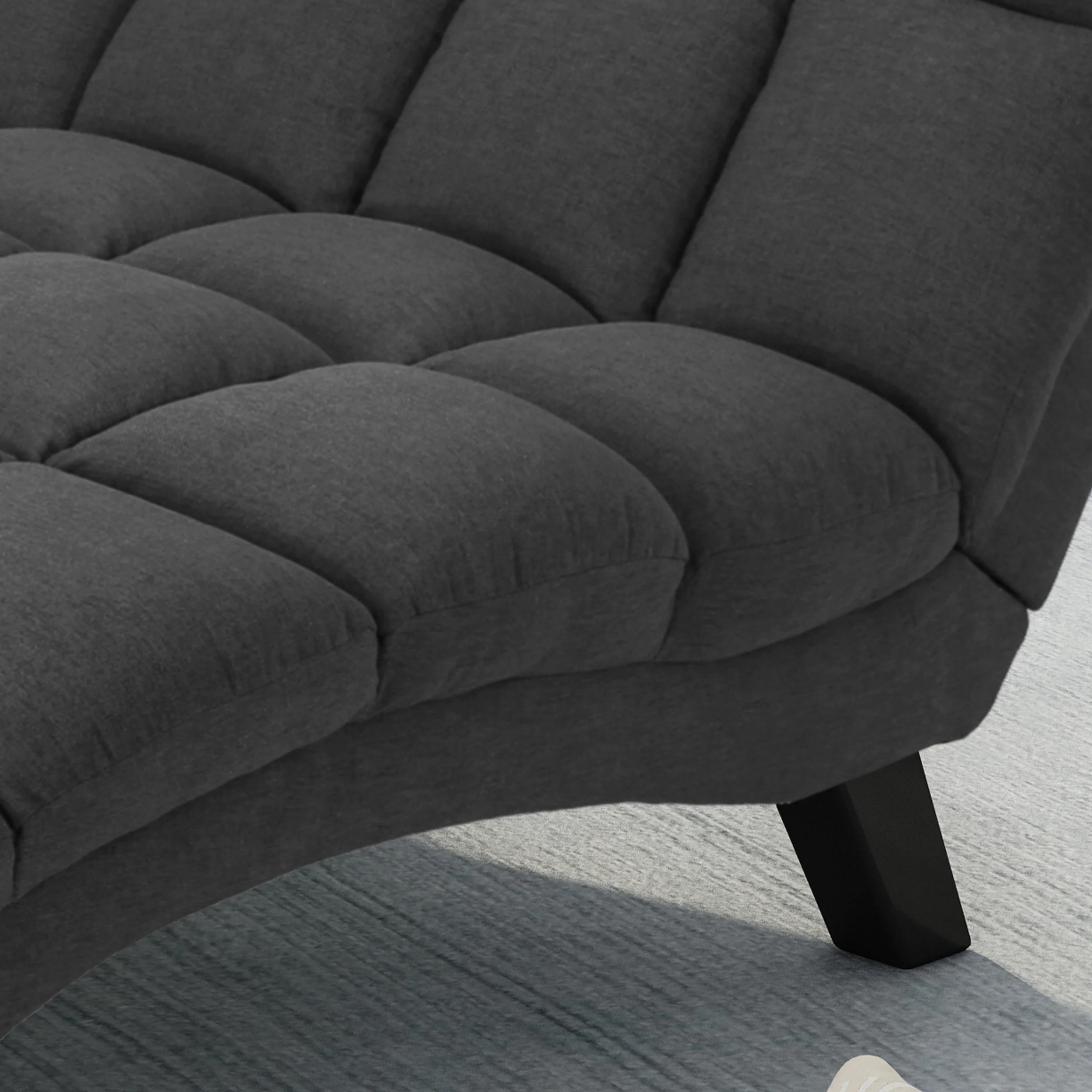 Olympia Modern Tufted Fabric Double Chaise Lounge - furnishings