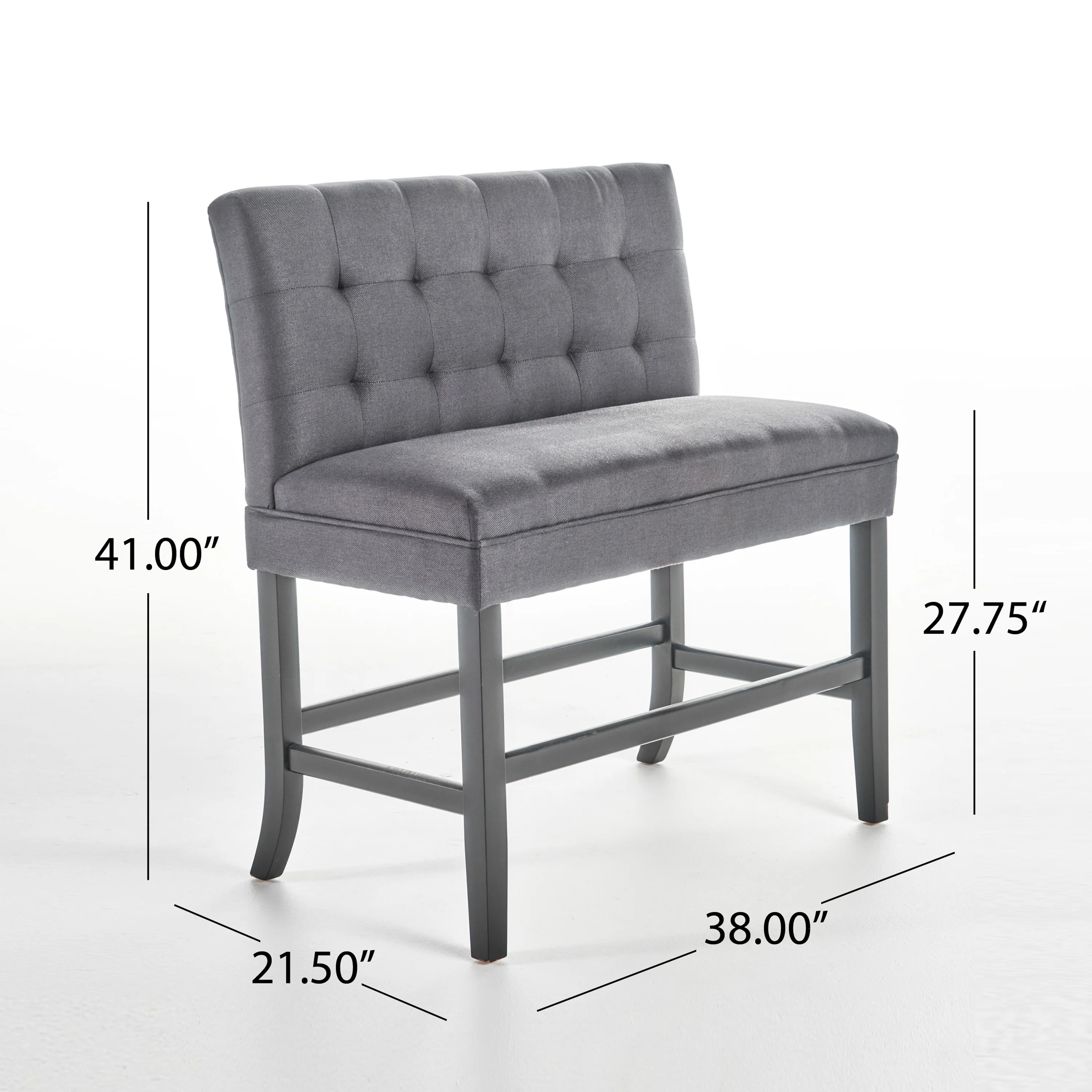 Paddy Tufted Back Fabric 26-Inch Barstool Bench - furnishings