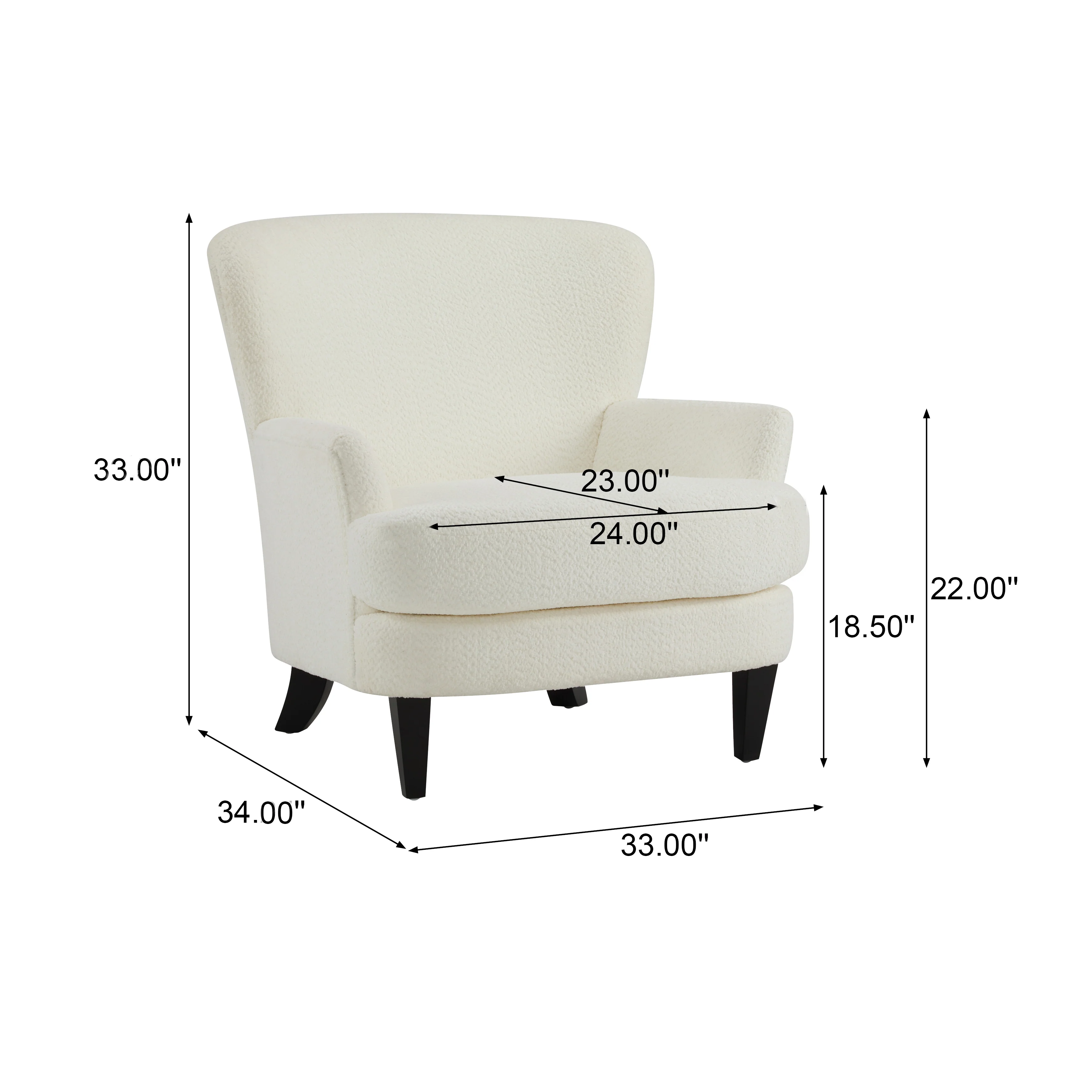 Calla Modern Birch Upholstered Club Chair, Off-White - furnishings