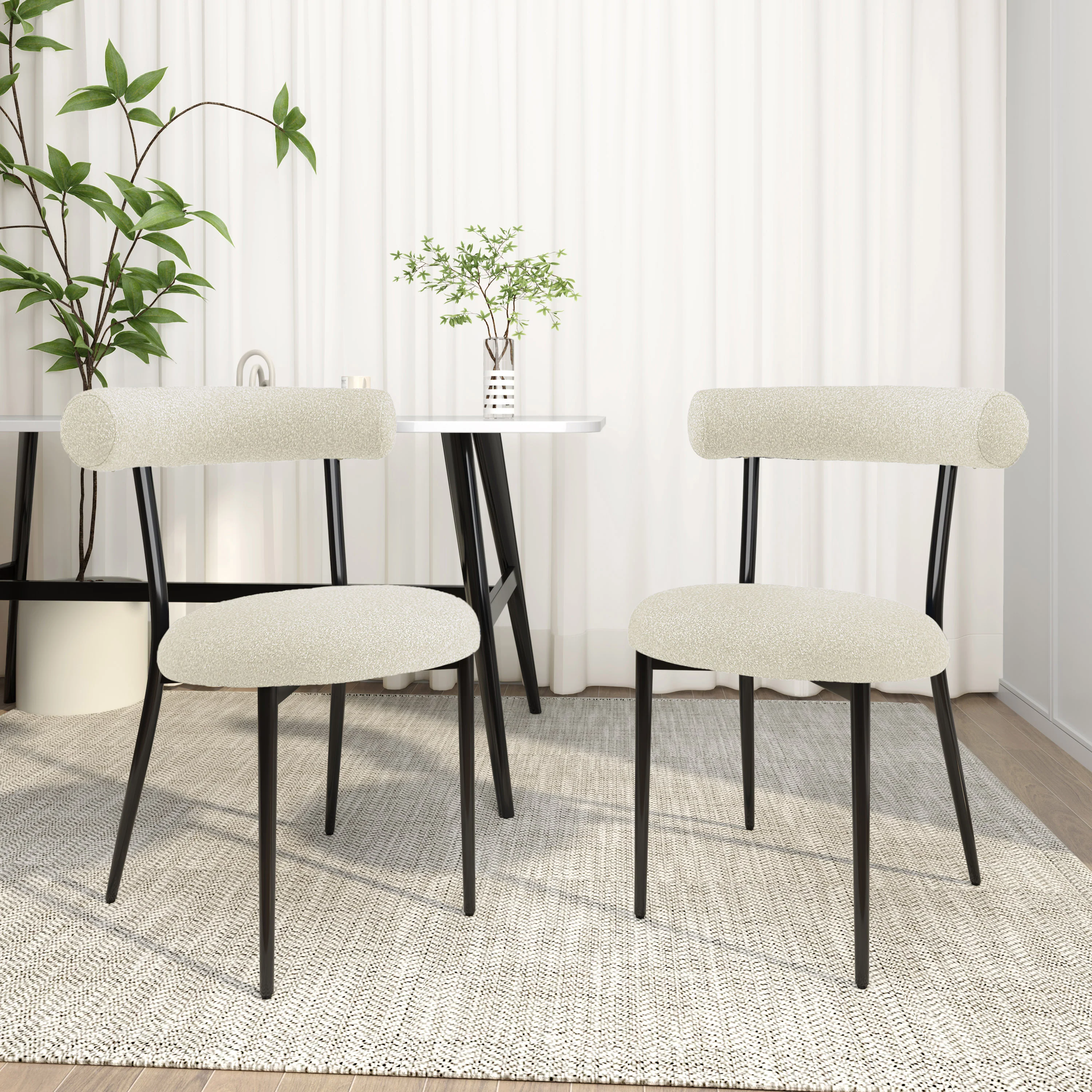Daimona Fabric Upholstered Dining Chairs, Set of 2 - furnishings