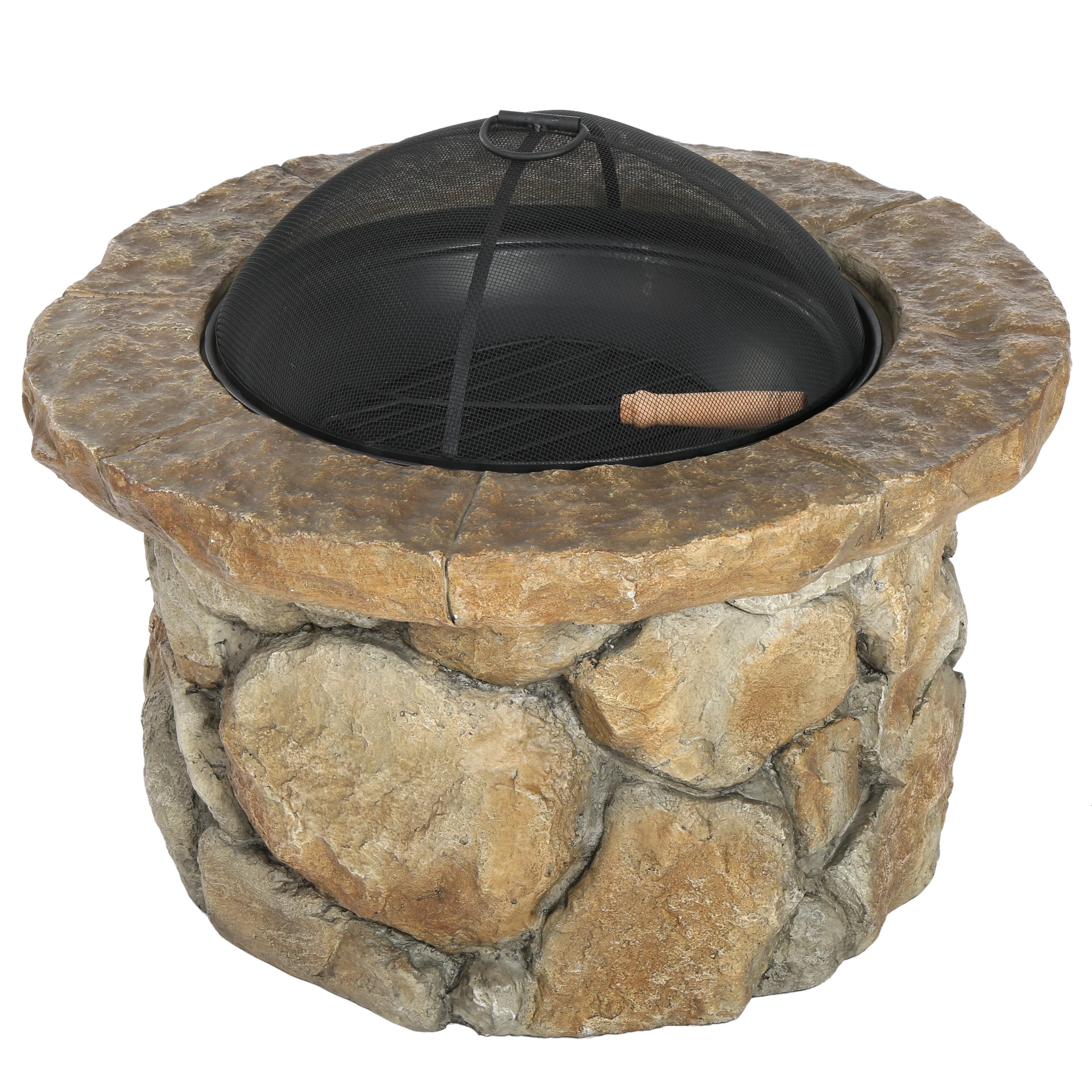 Taylor Outdoor Lightweight Concrete Wood Burning Fire Pit - furnishings