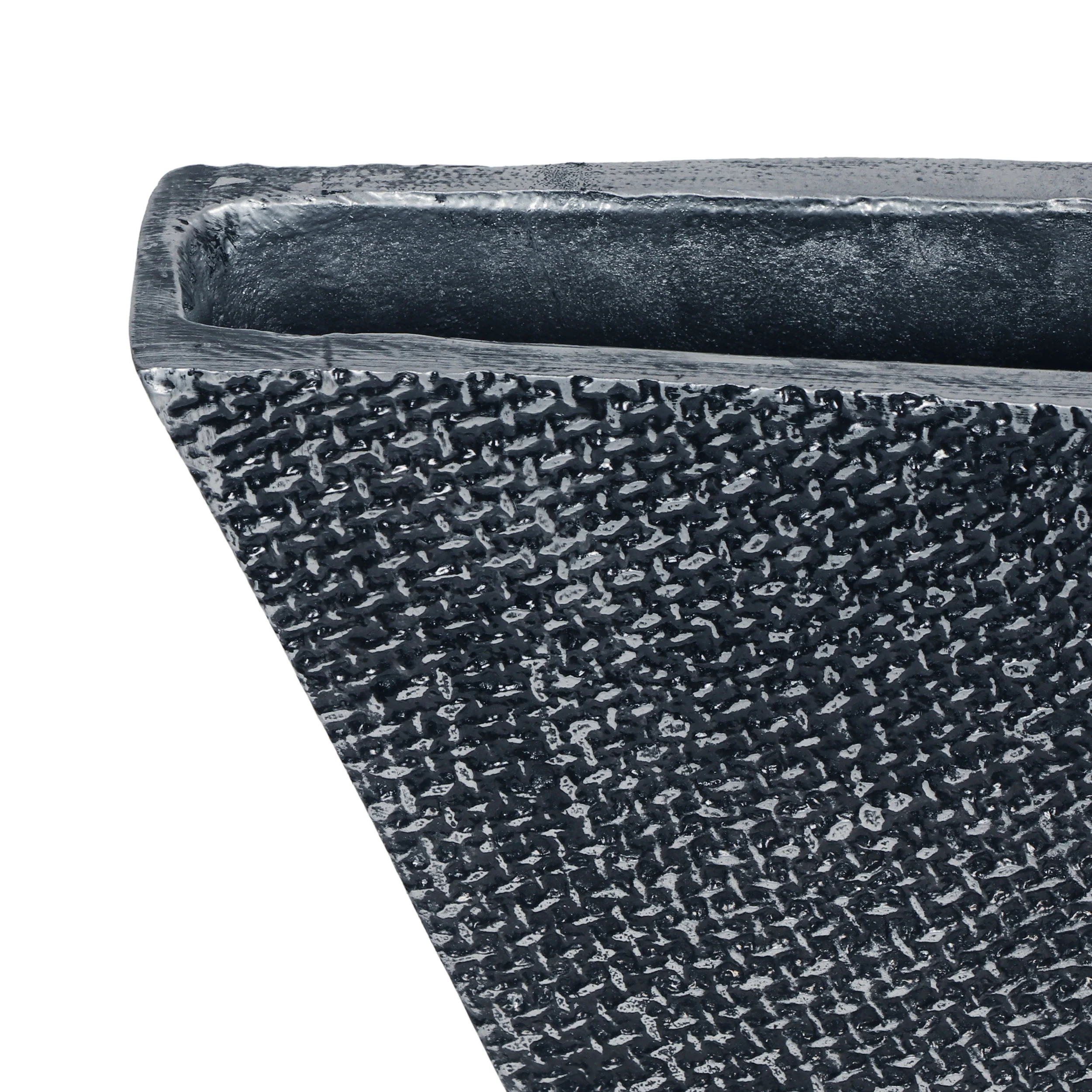 Currier Modern Handmade Aluminum Flat Vase, Charcoal - furnishings