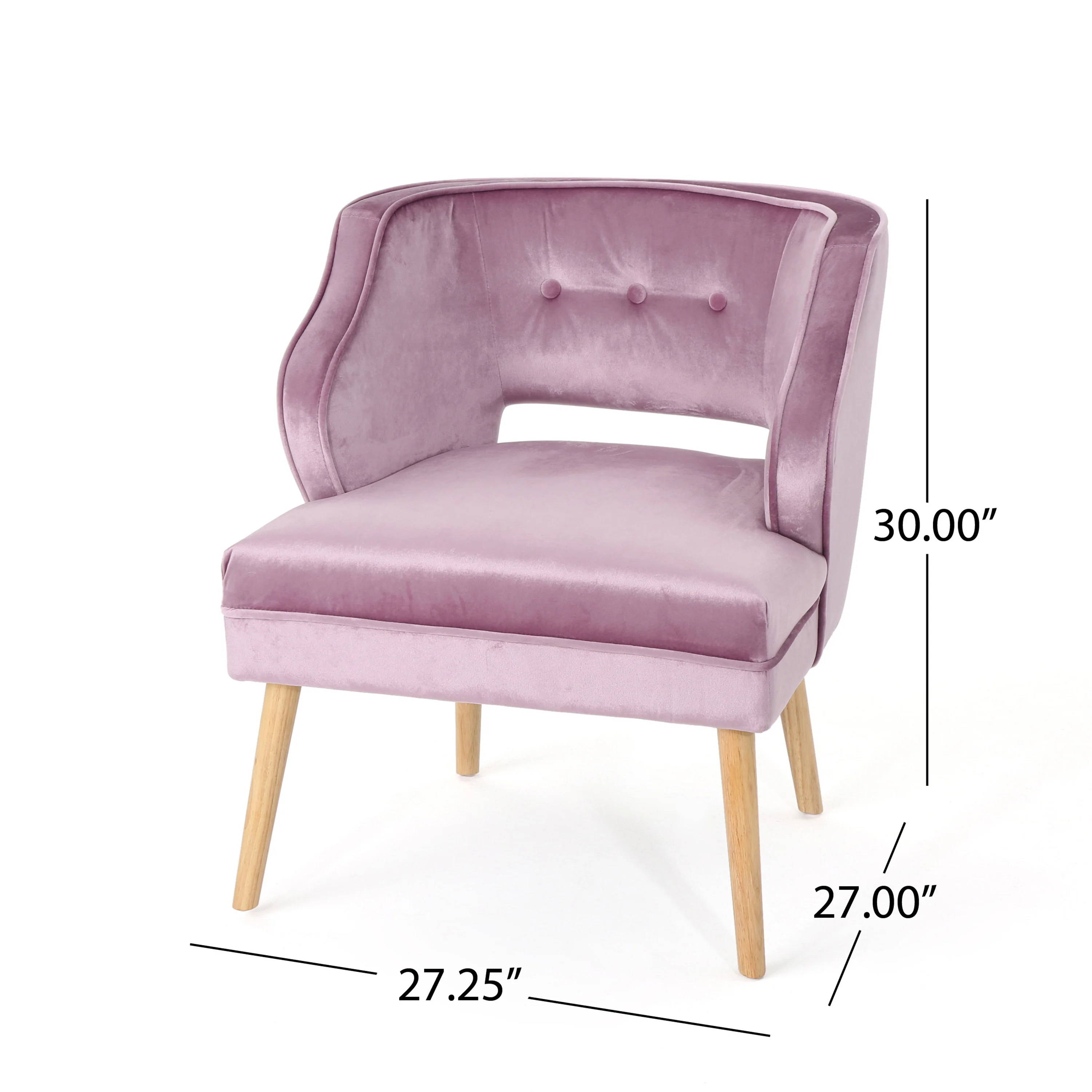 Michaela Mid Century Modern Velvet Accent Chair - furnishings