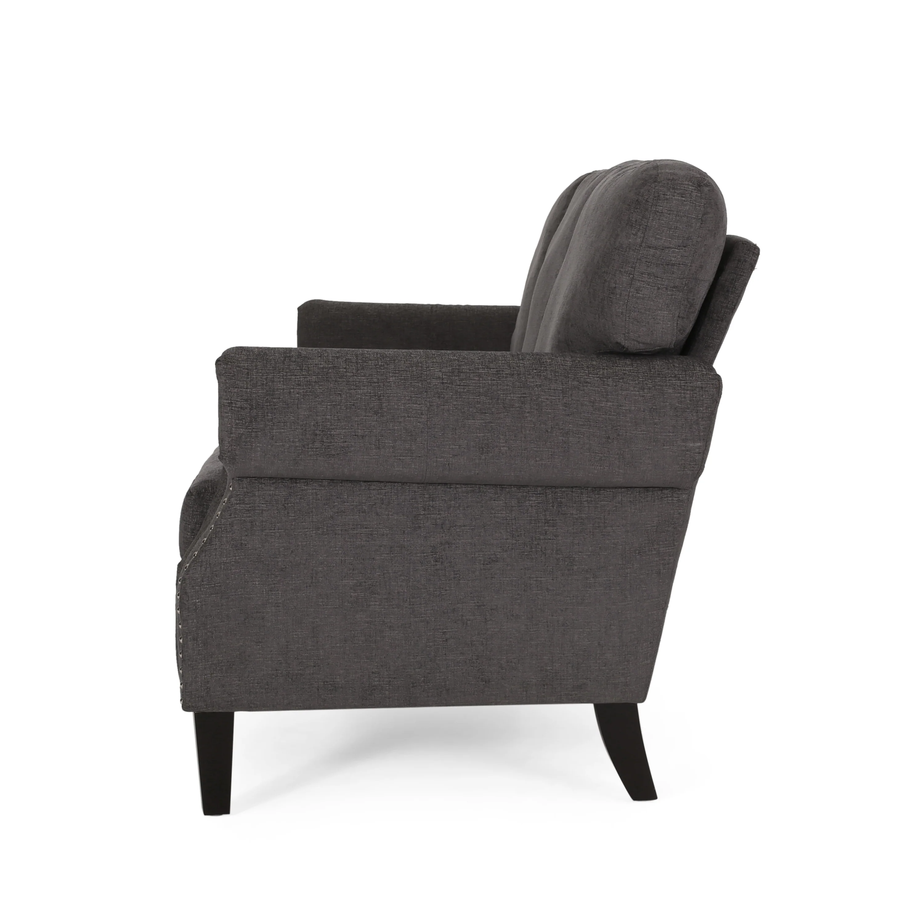 Dobles Contemporary Fabric 3 Seater Sofa with Nailhead Trim - furnishings