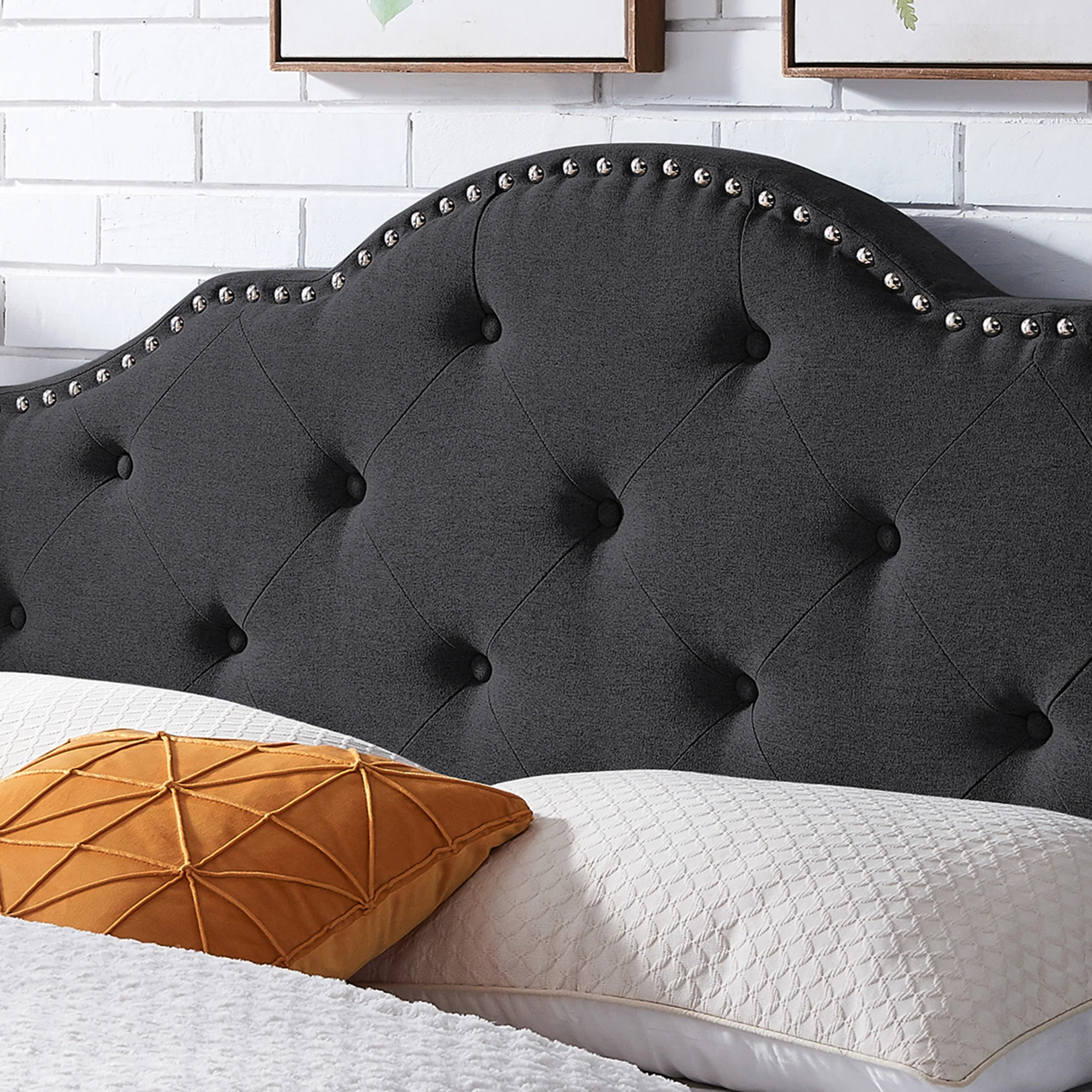 Sharon Contemporary Upholstered Queen/Full Headboard - furnishings
