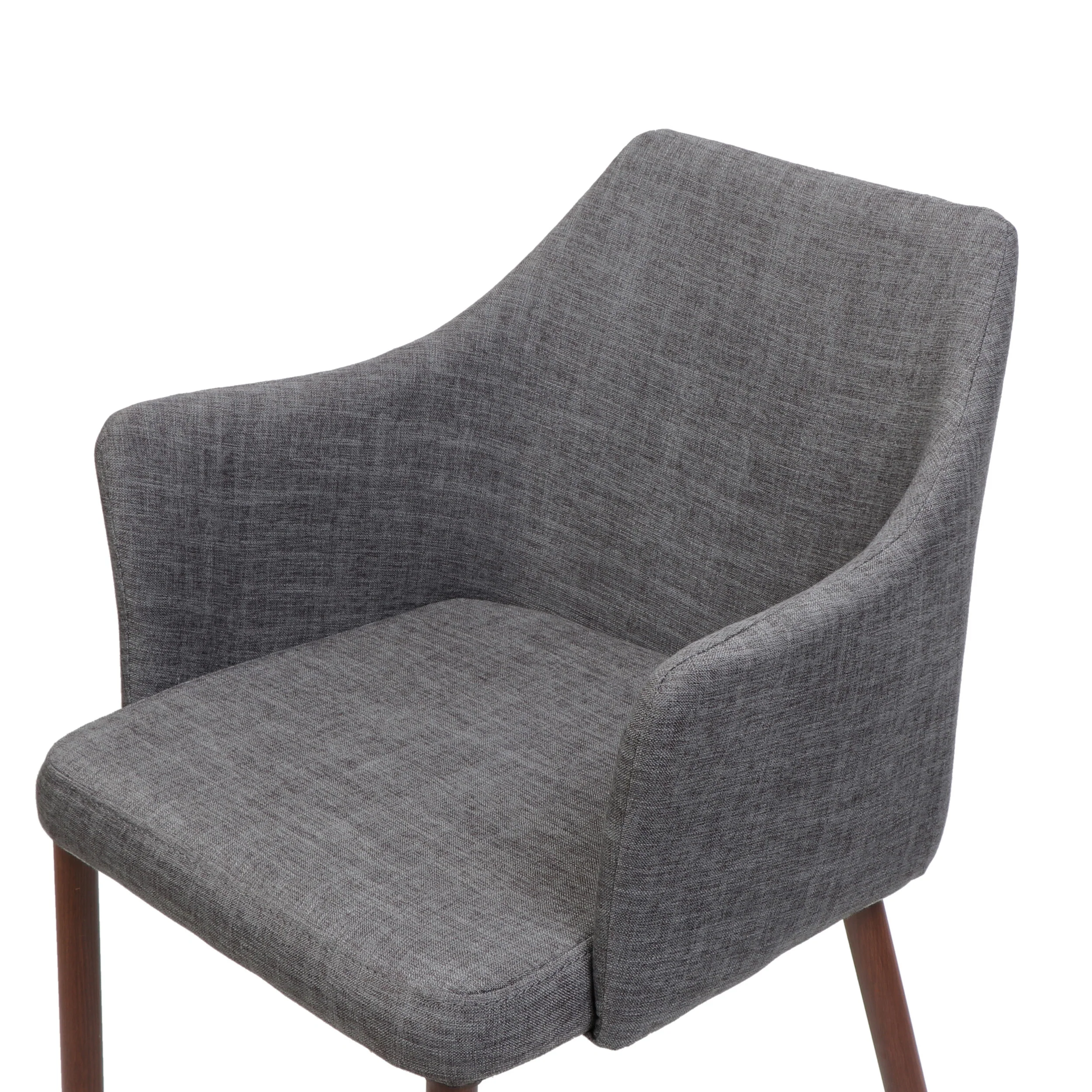 Nande Mid Century Fabric Dining Chairs with Wood Finished Legs - Set of 2 - furnishings