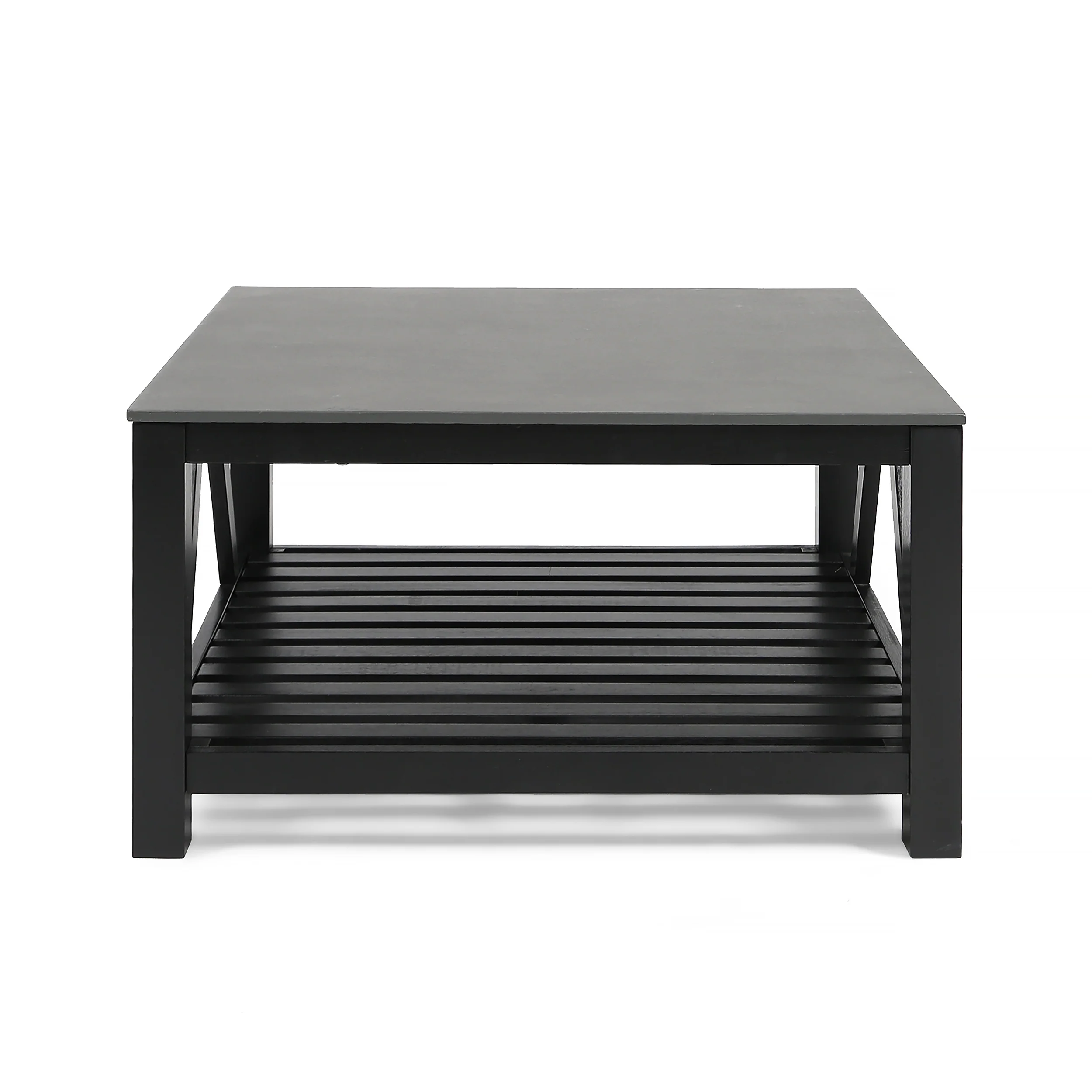 Patel Farmhouse Coffee Table With Faux Stone Top - furnishings