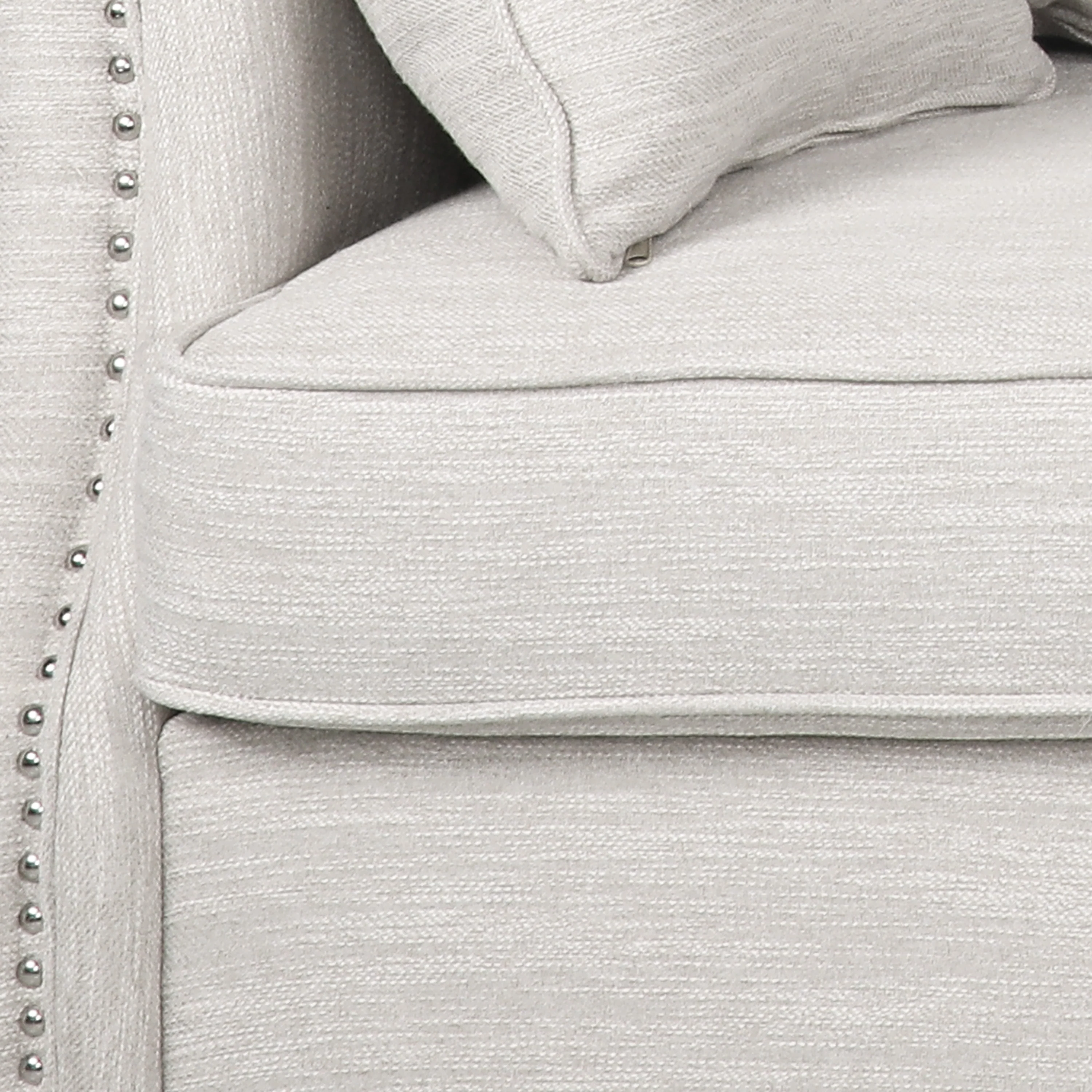 Bonny Contemporary Fabric Pillowback 3 Seater Sofa with Nailhead Trim - furnishings