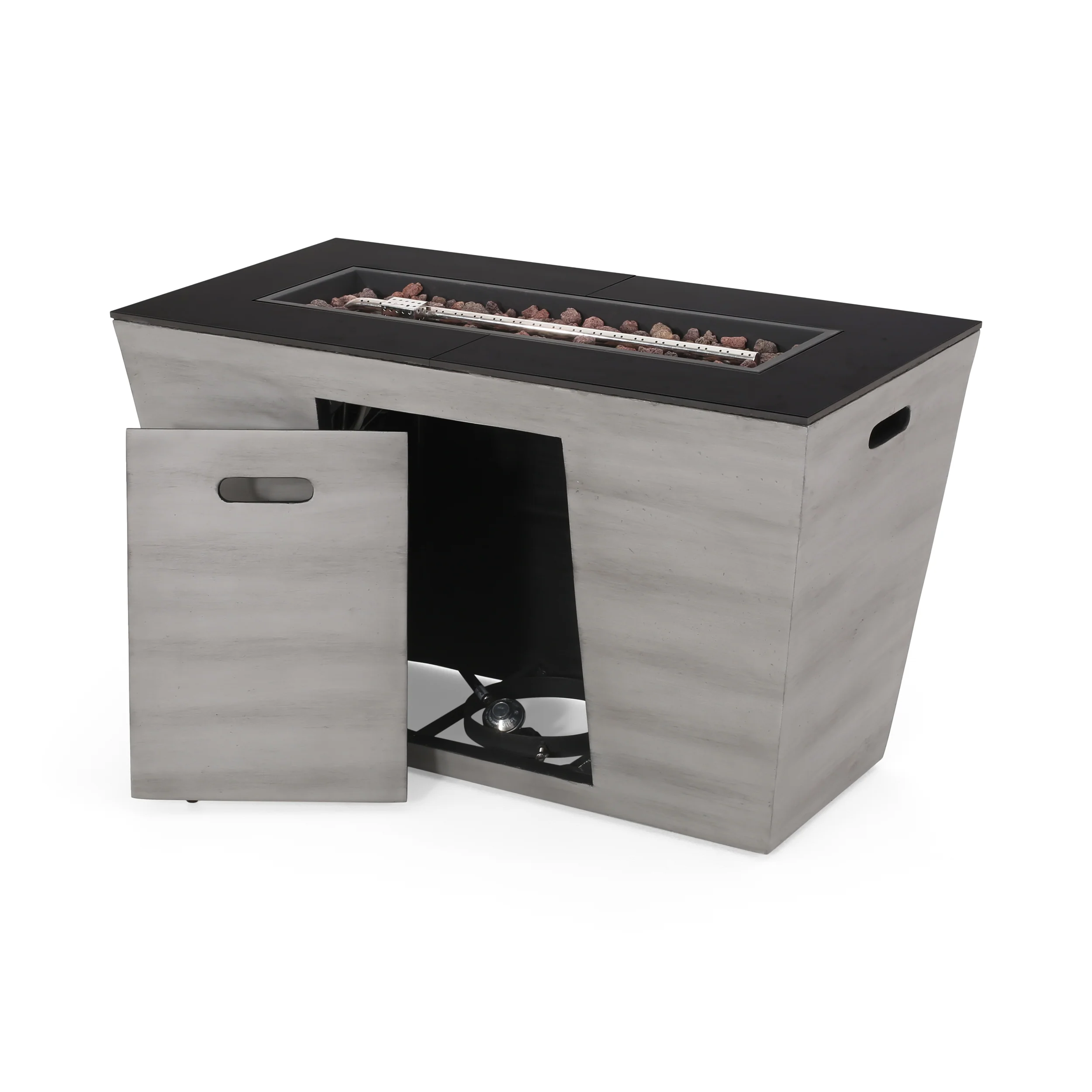 Mattie Outdoor 40-Inch Rectangular Fire Pit - furnishings