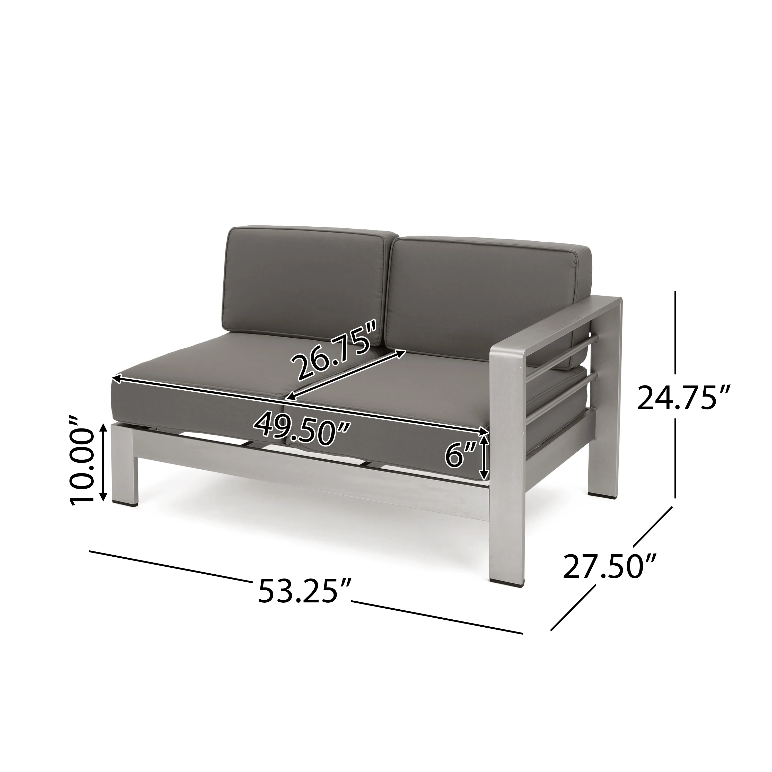 Crested-Bay V-shape Outdoor Fire Table Sofa Set - furnishings