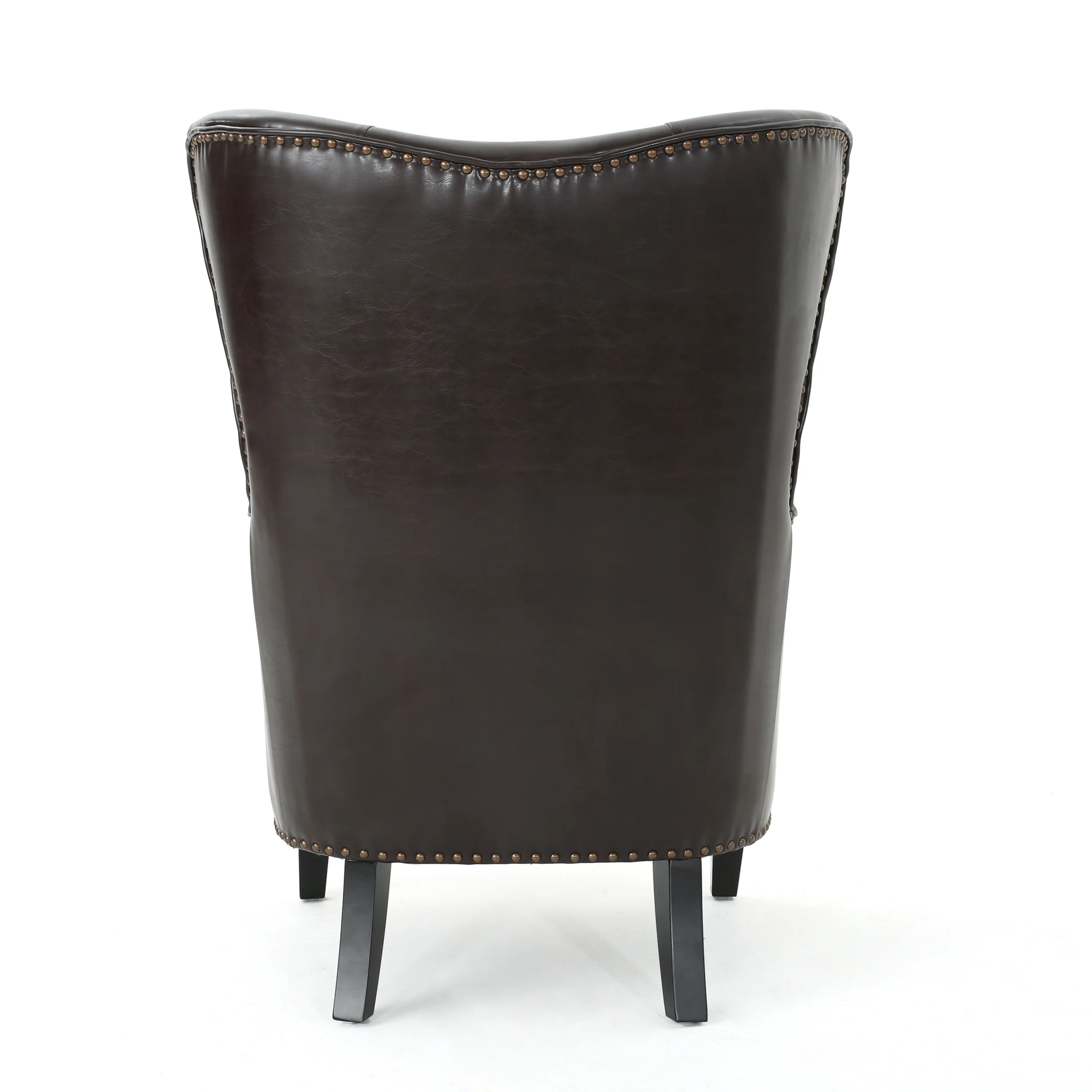 Romford Leather High Back Wingback Armchair - furnishings