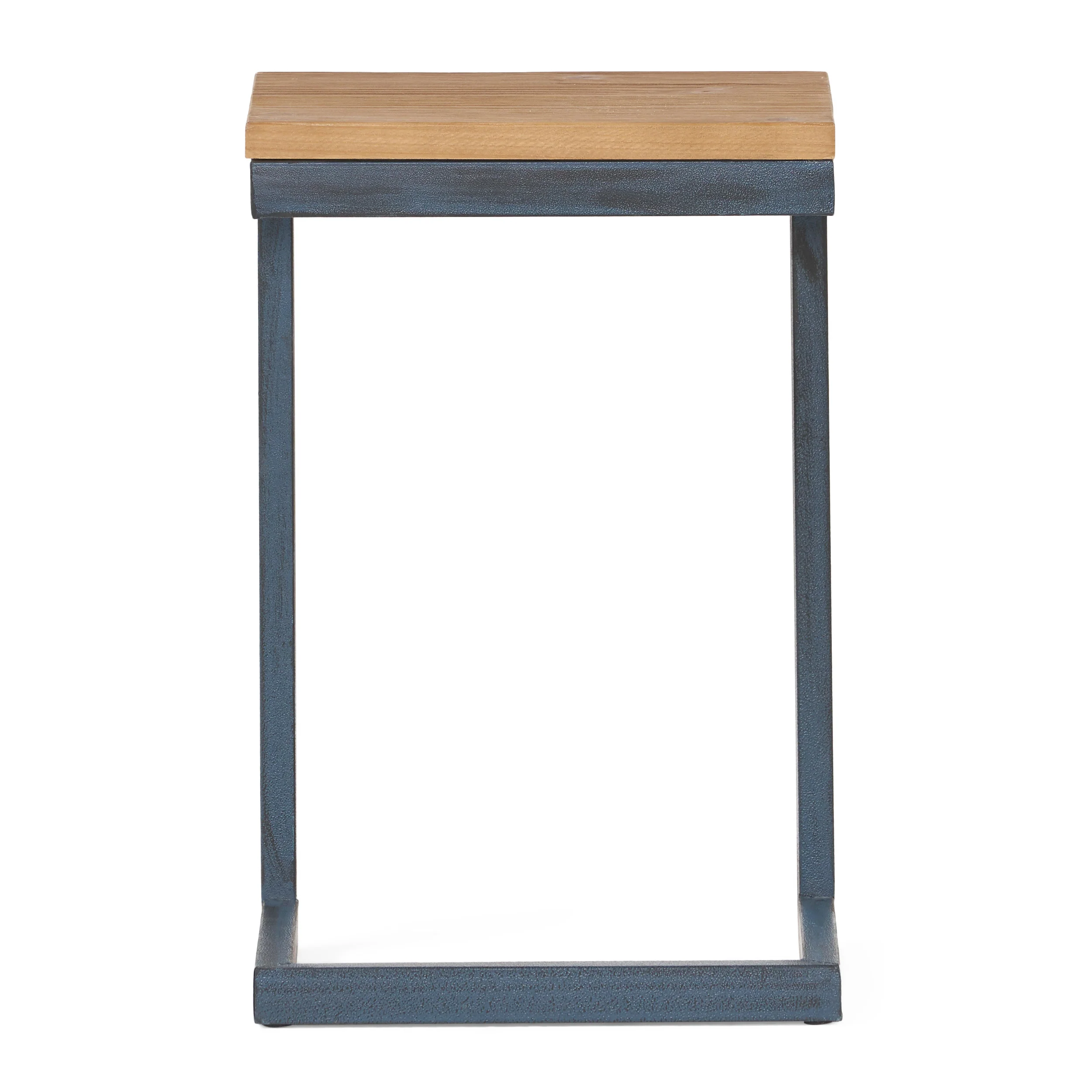 Ramona Modern Industrial Firwood C-Shaped Accent Side Table with Iron Frame - furnishings