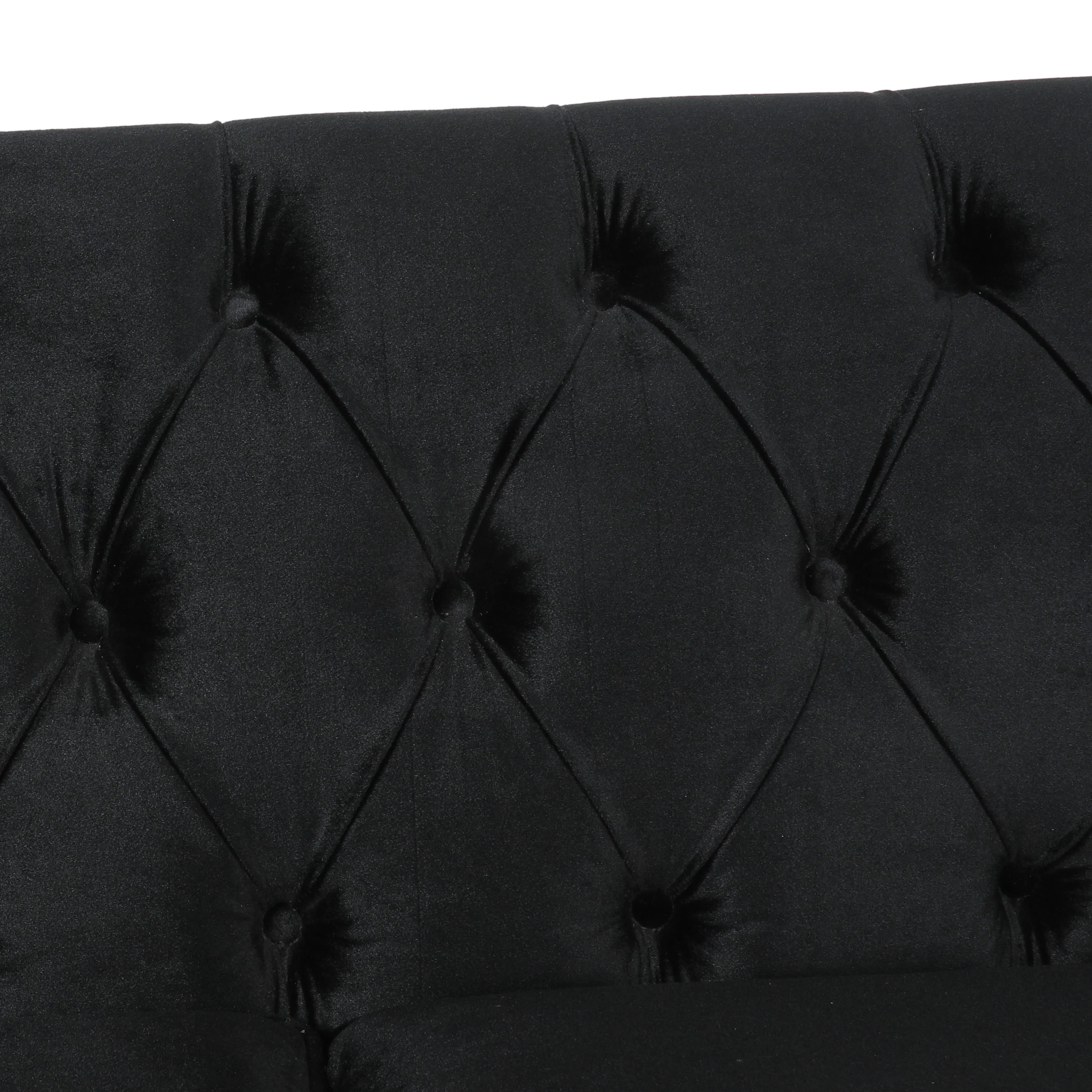 Jameer Modern Glam Tufted Velvet 3 Seater Sofa - furnishings