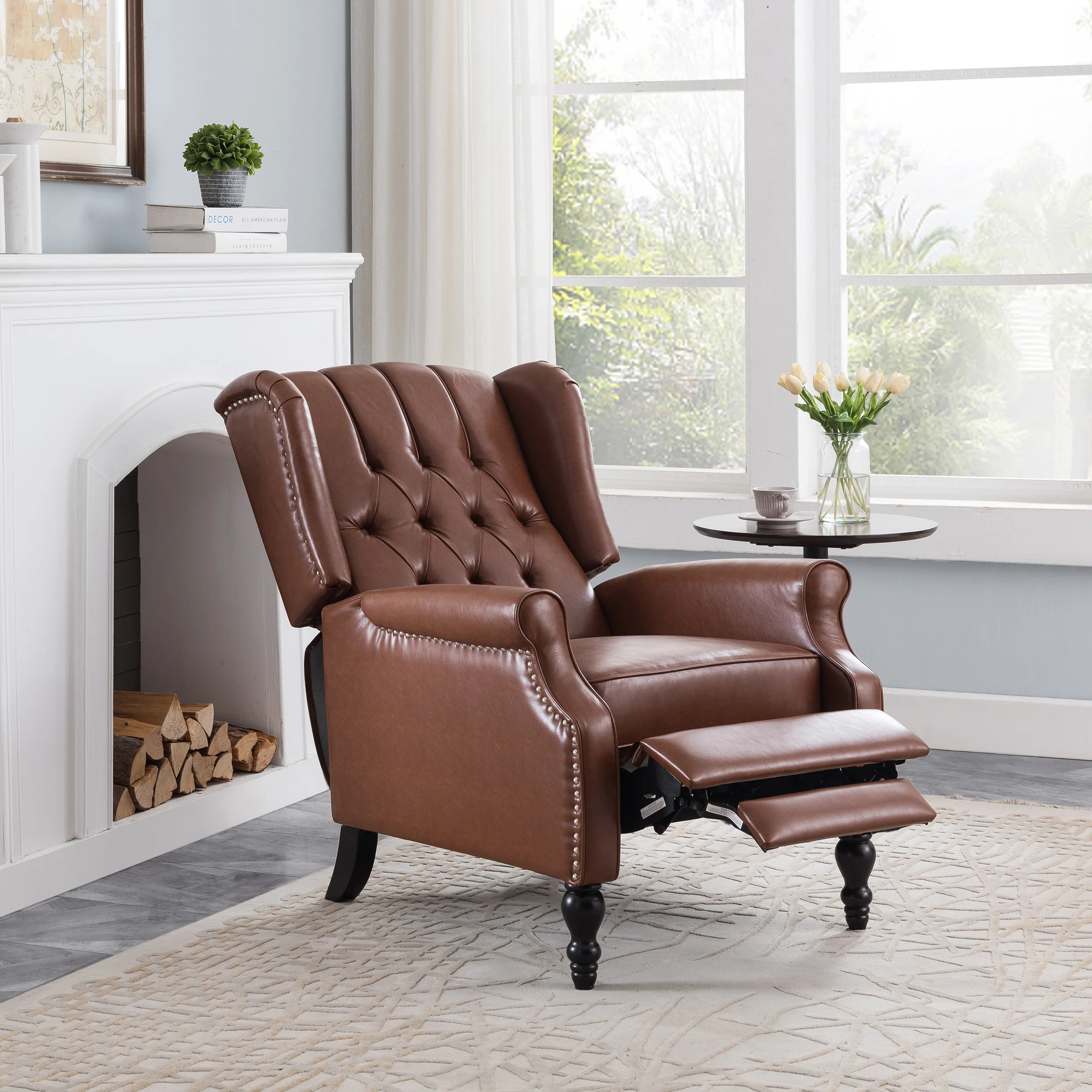 Temzyl Contemporary Tufted Recliner - furnishings