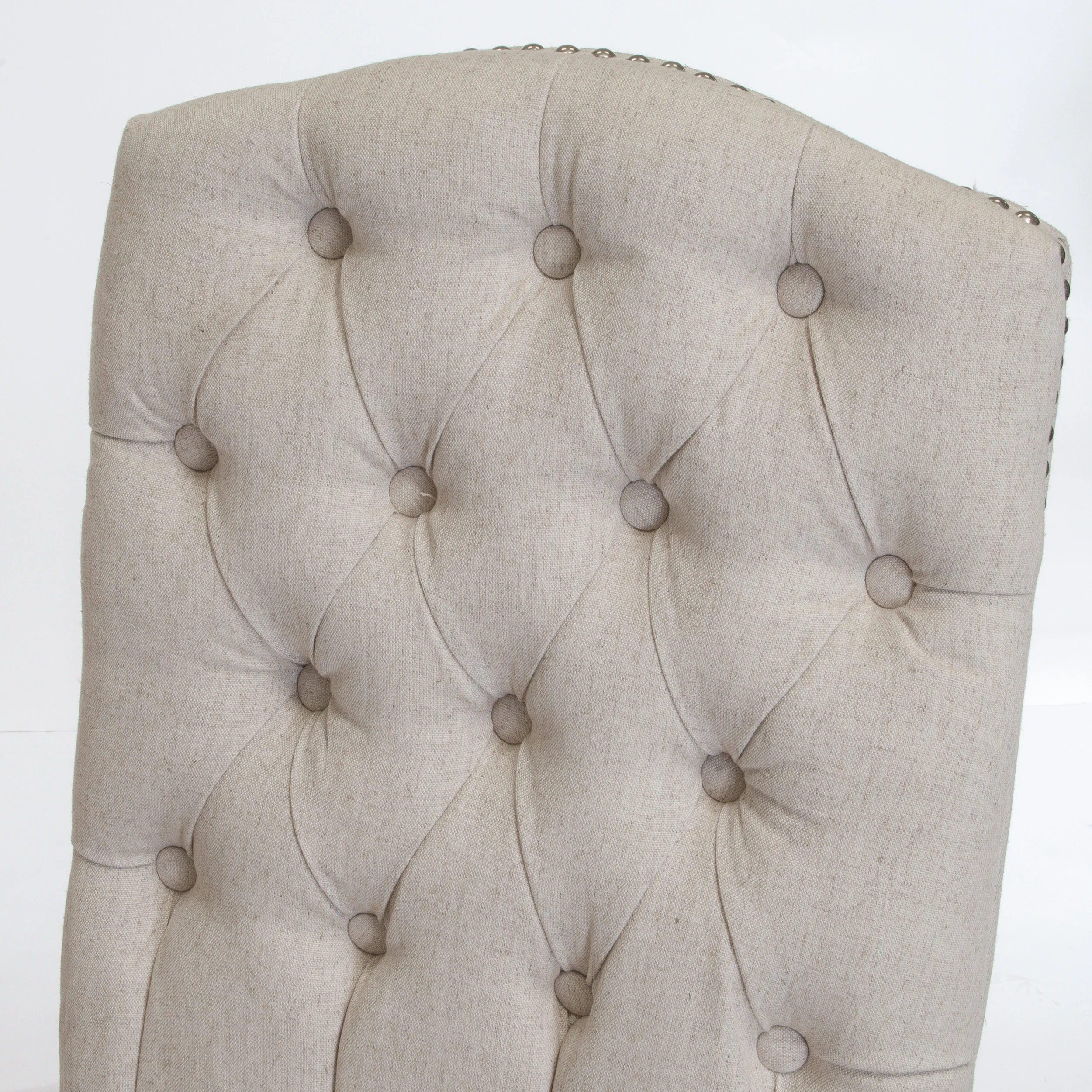 Jolie Traditional Button Tufted Fabric Dining Chairs with Curved Legs (Set of 2) - furnishings