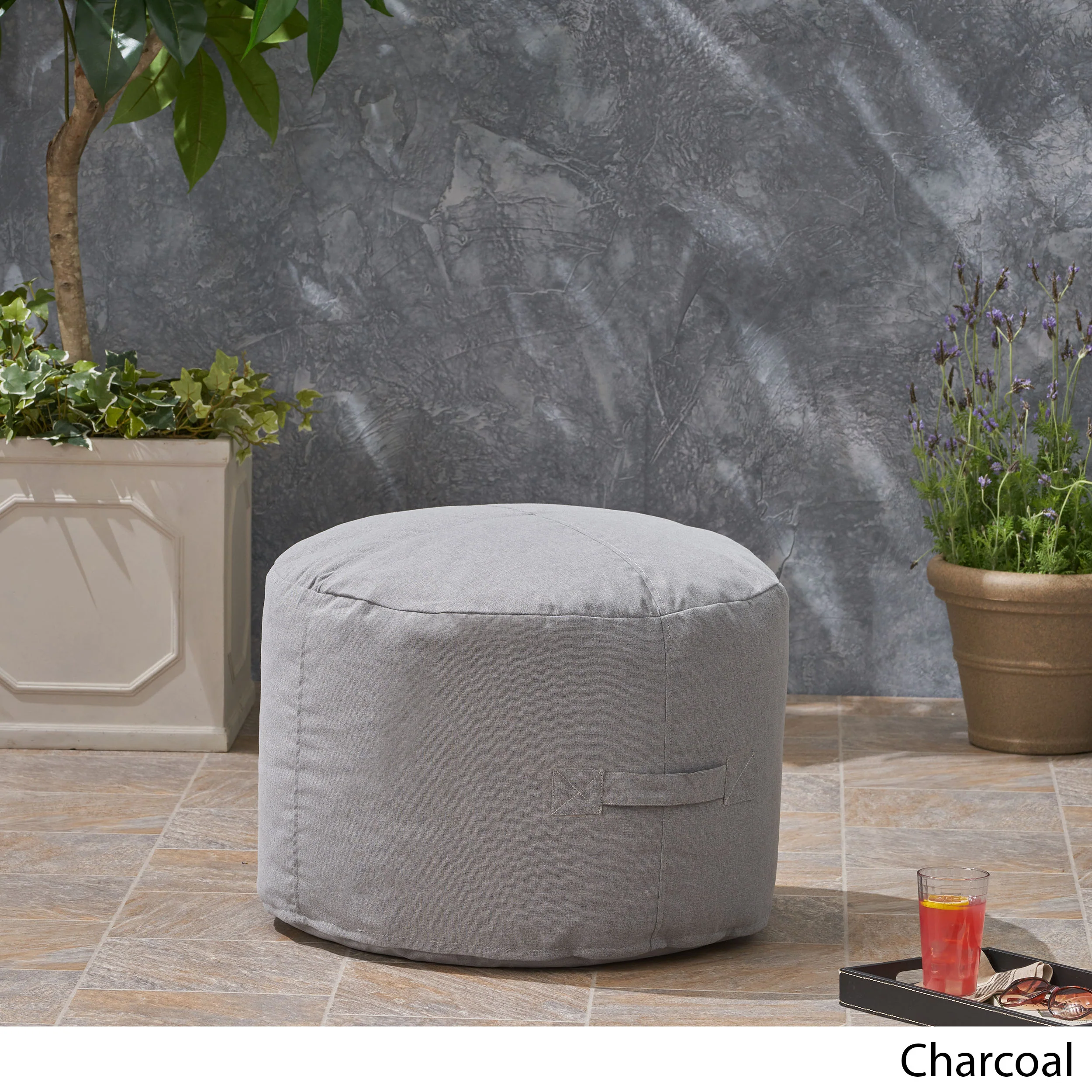 Riley Cay Outdoor Water Resistant 2 Ottoman Pouf - furnishings