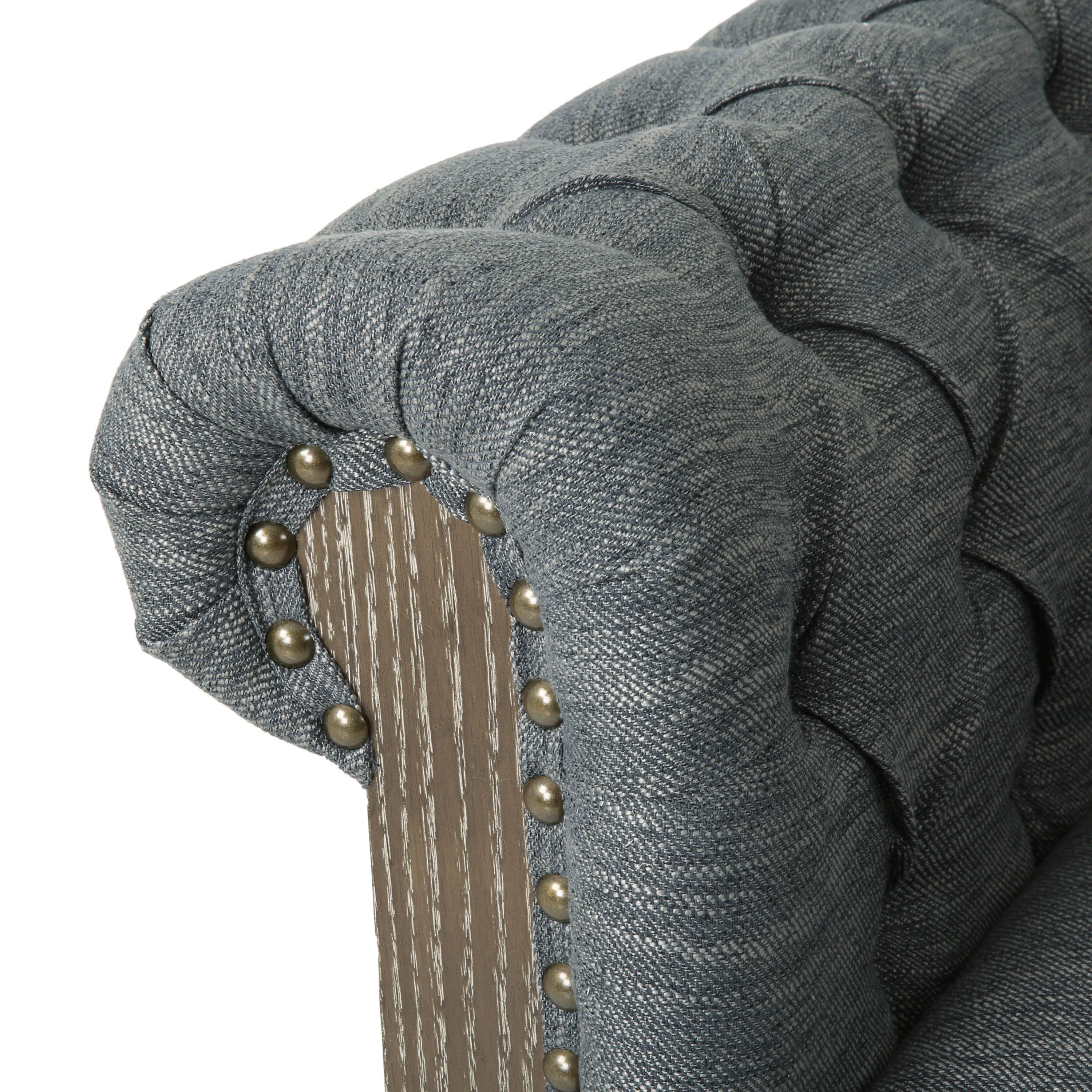 Alejandro Chesterfield Tufted Fabric Club Chair with Nailhead Trim - furnishings