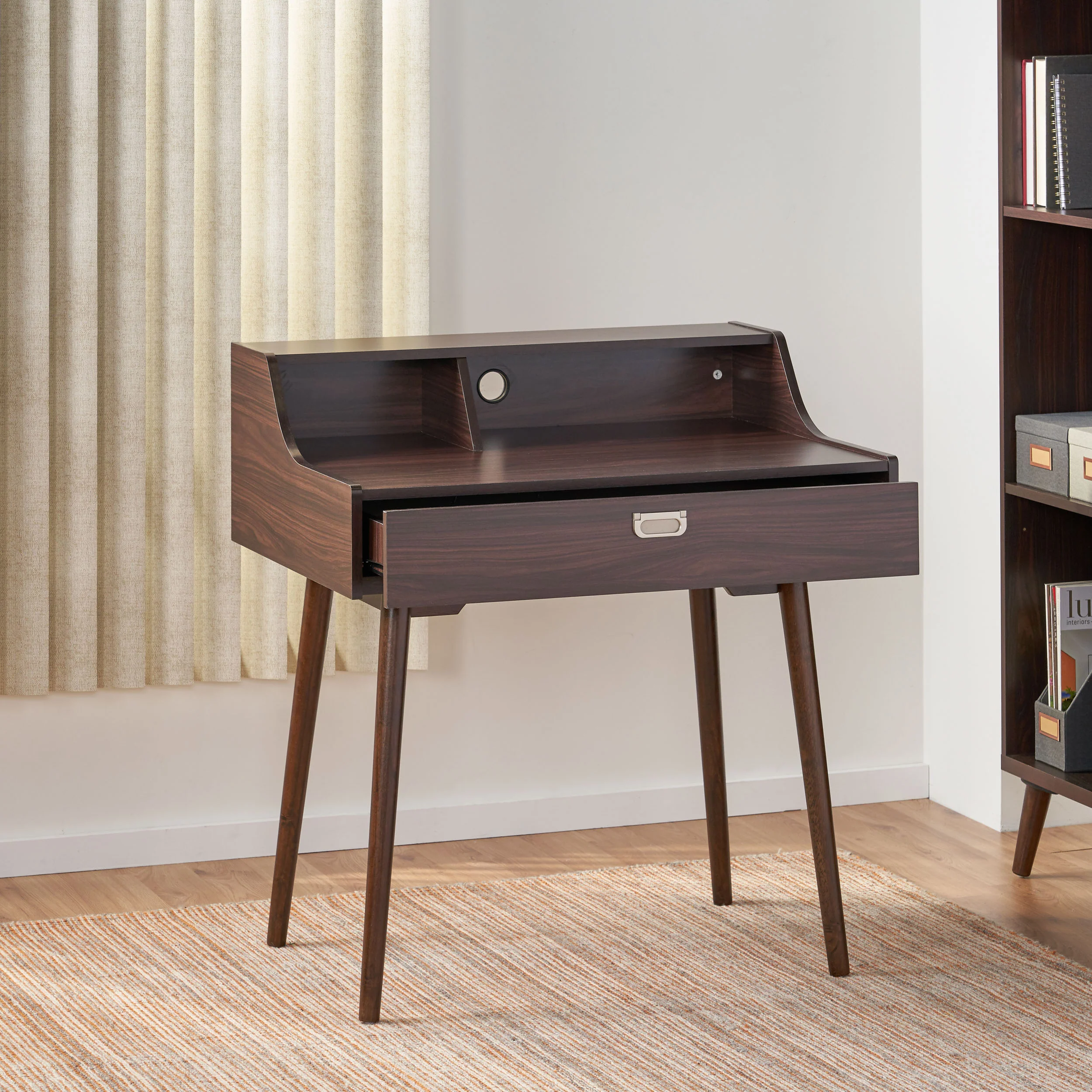 Elyse Mid Century Modern Finished Fiberboard Home Office Desk - furnishings