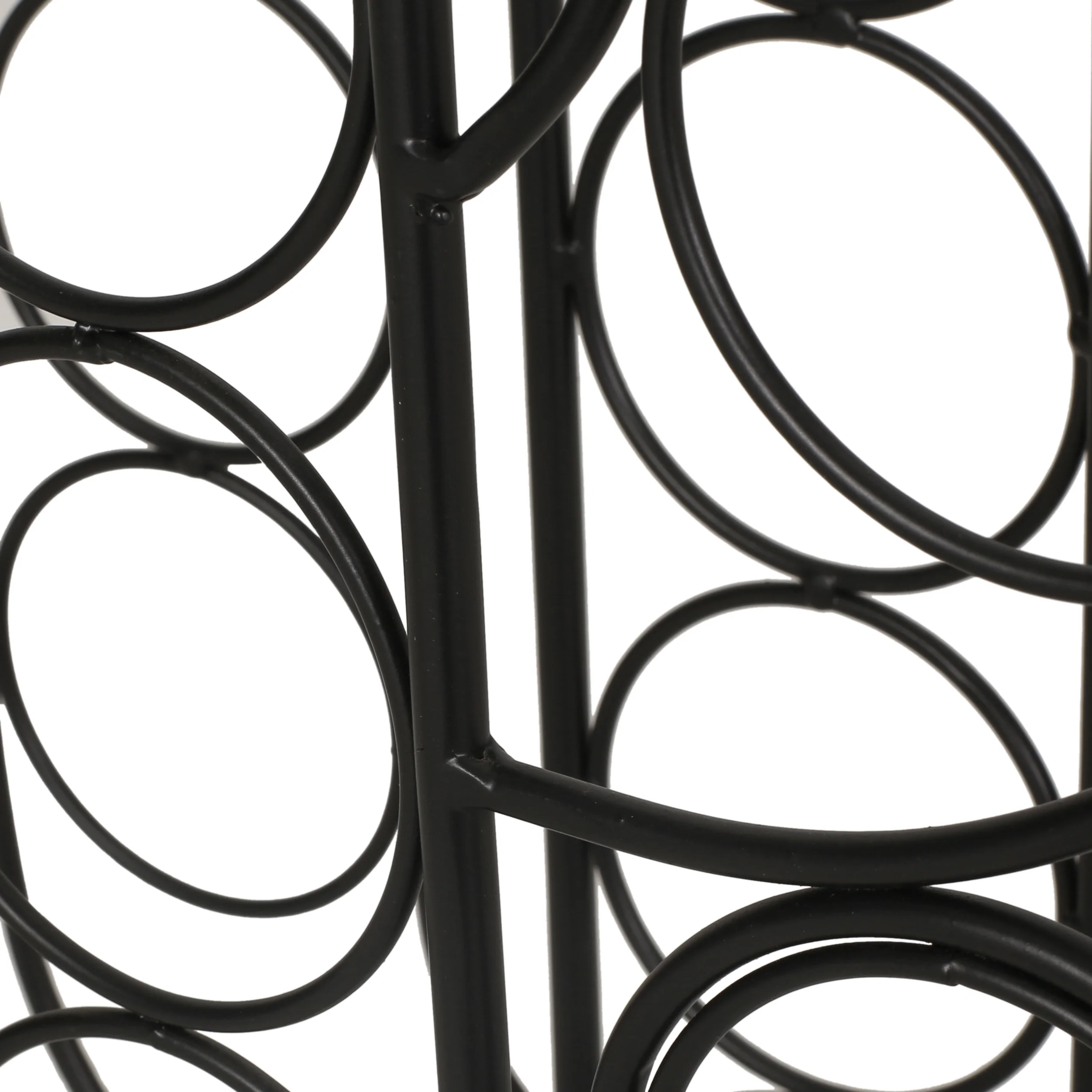 Fritsche Modern Industrial 13 Bottle Tabletop Cactus Wine Rack, Black - furnishings