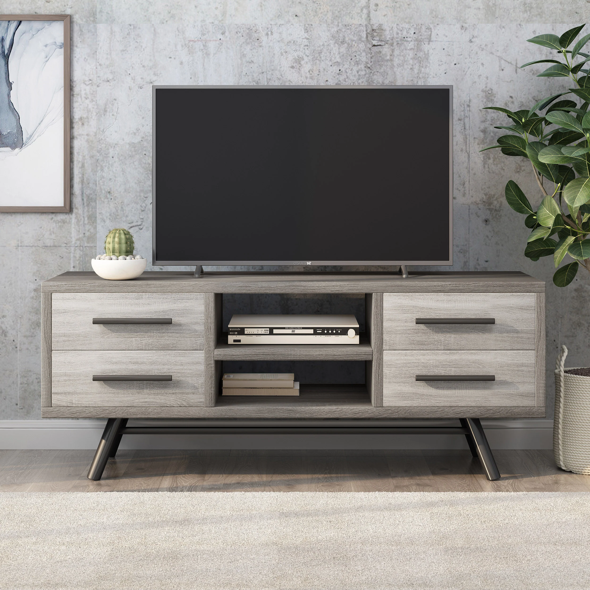 Amariana Mid-Century Modern TV Stand with Storage - furnishings