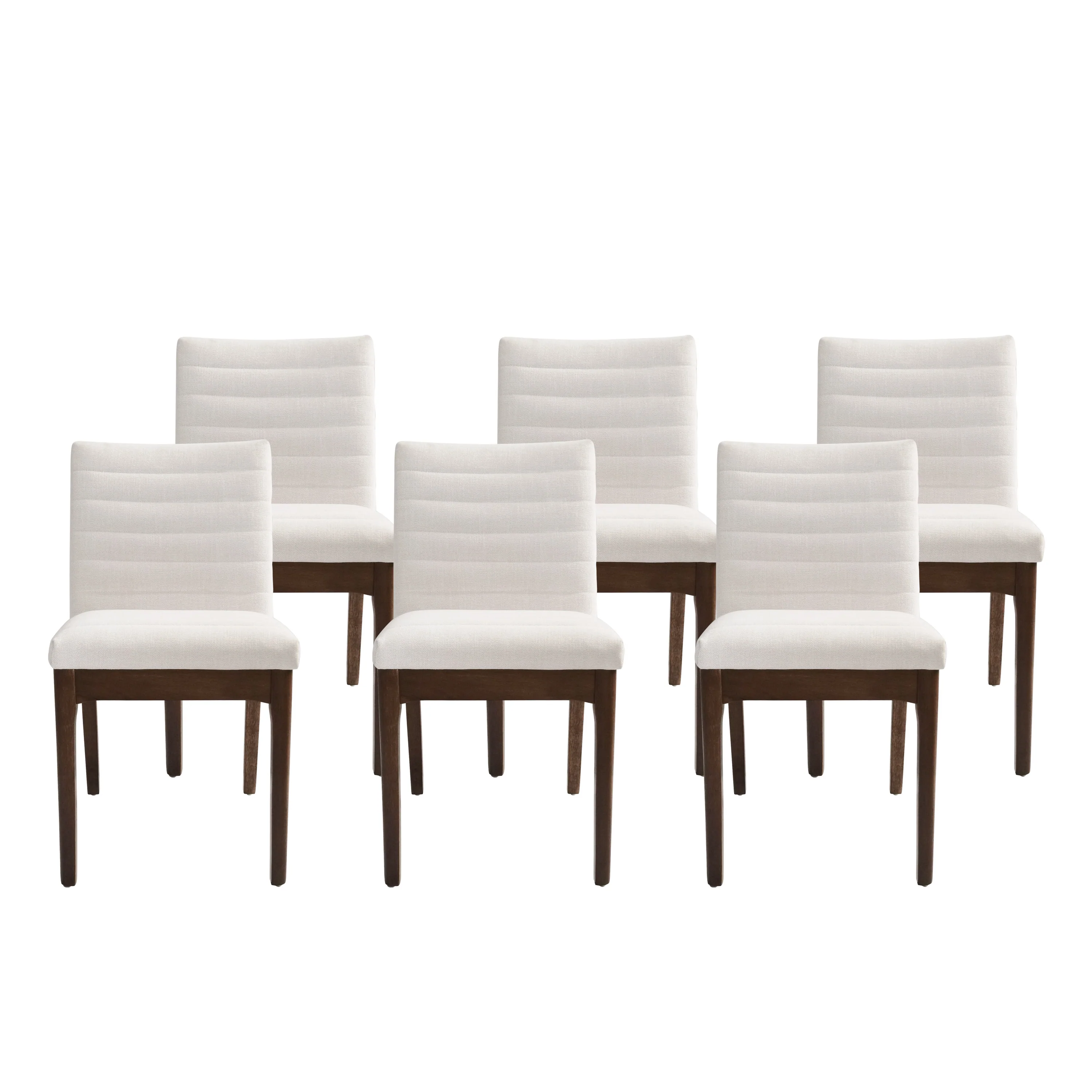 Elisson Mid Century Modern Channel Stitch Dining Chairs, Set of 6 - furnishings