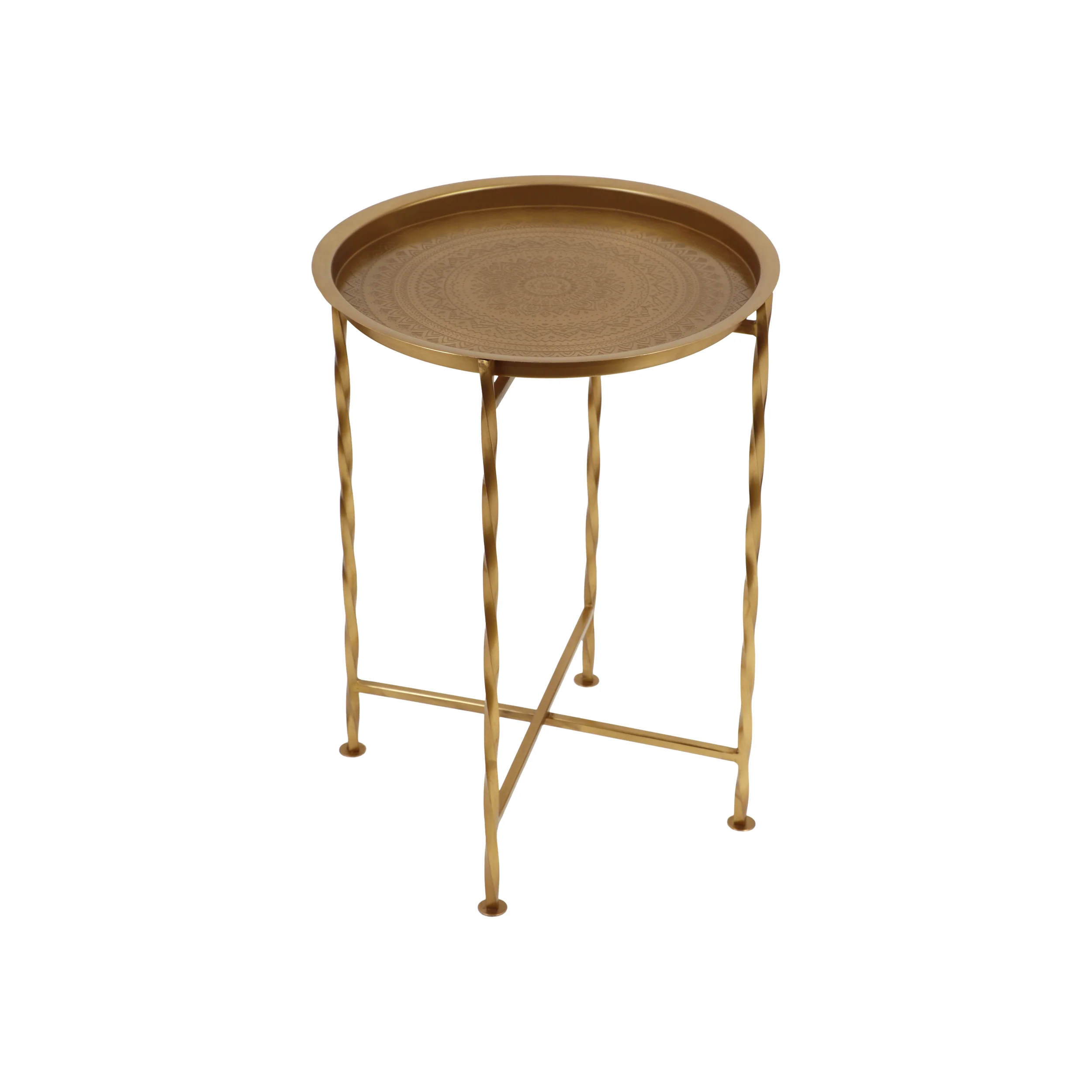 Shanvika Vintage Style Iron Tray Top Side Table - furnishings