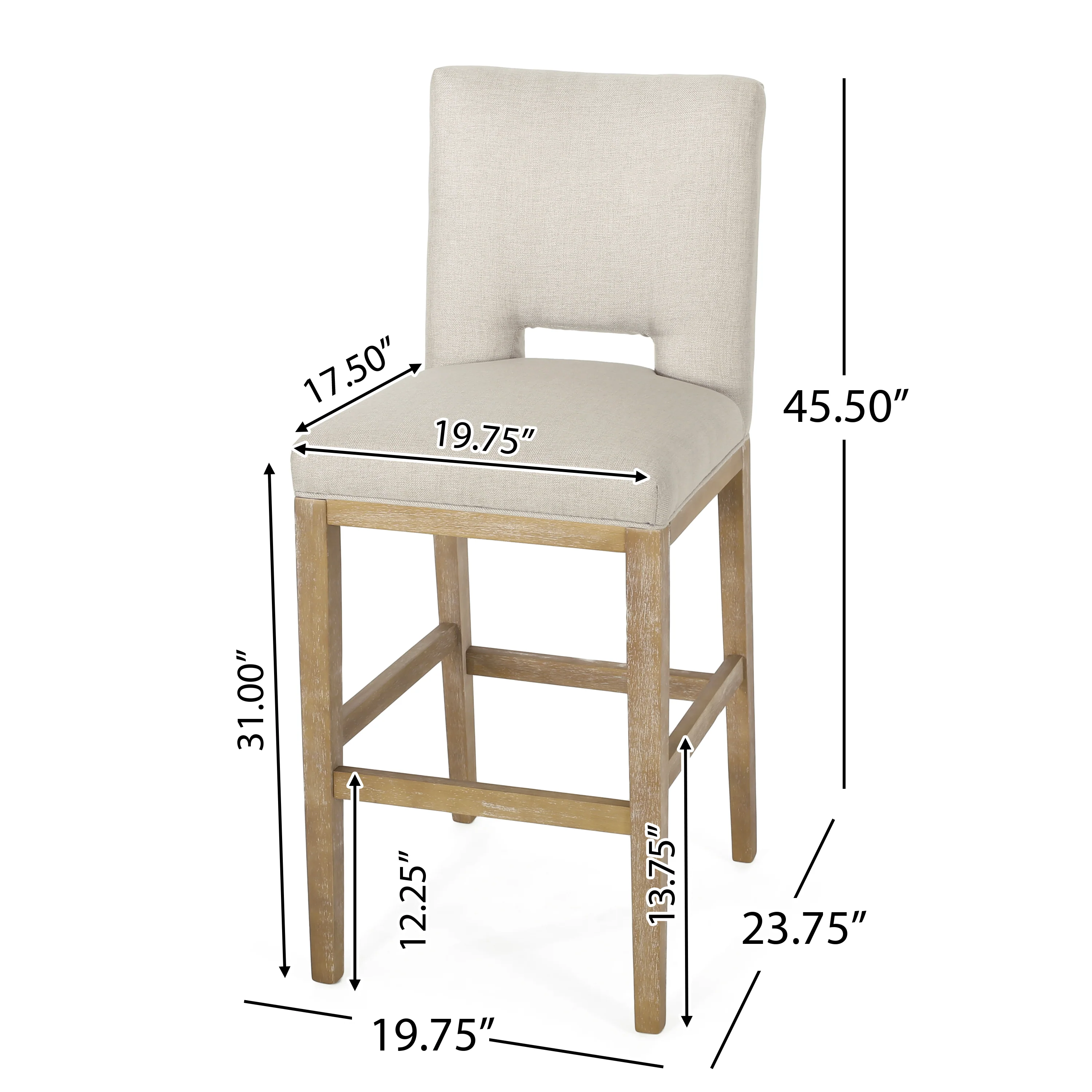 Kiara Contemporary Fabric Upholstered 31 Inch Barstools (Set of 2) - furnishings