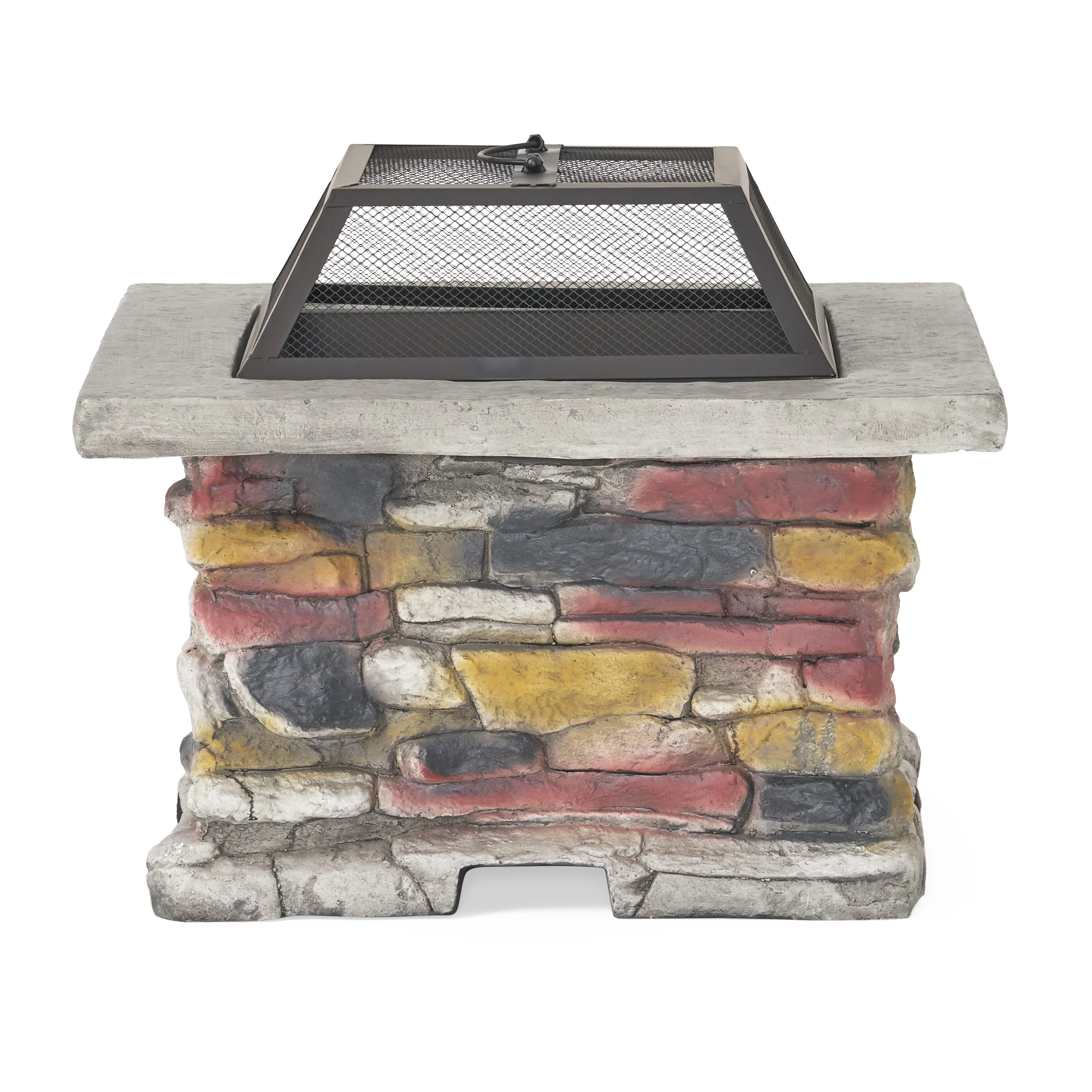 Tundra Square Natural Stone Finish Fire Pit - furnishings