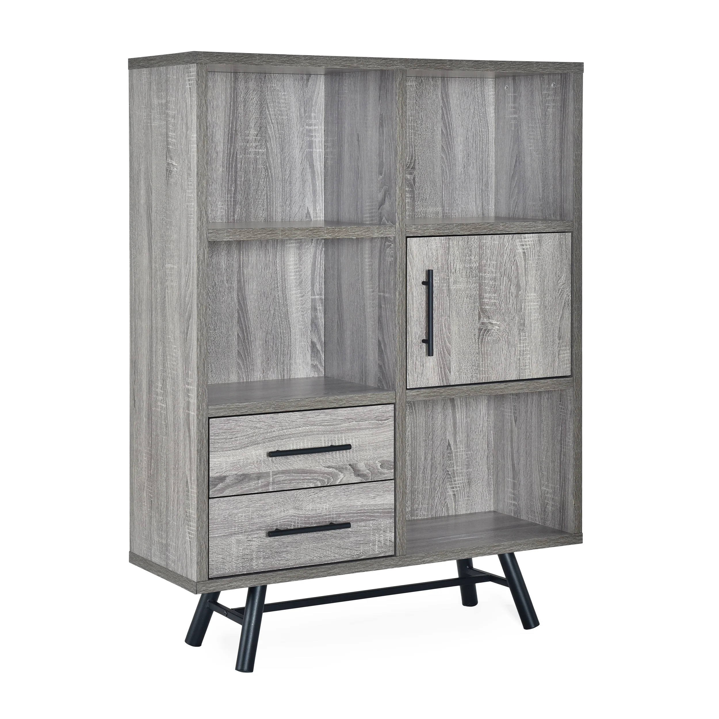 Bokchito Modern Industrial 6 Shelf Multi-Functional Cabinet - furnishings