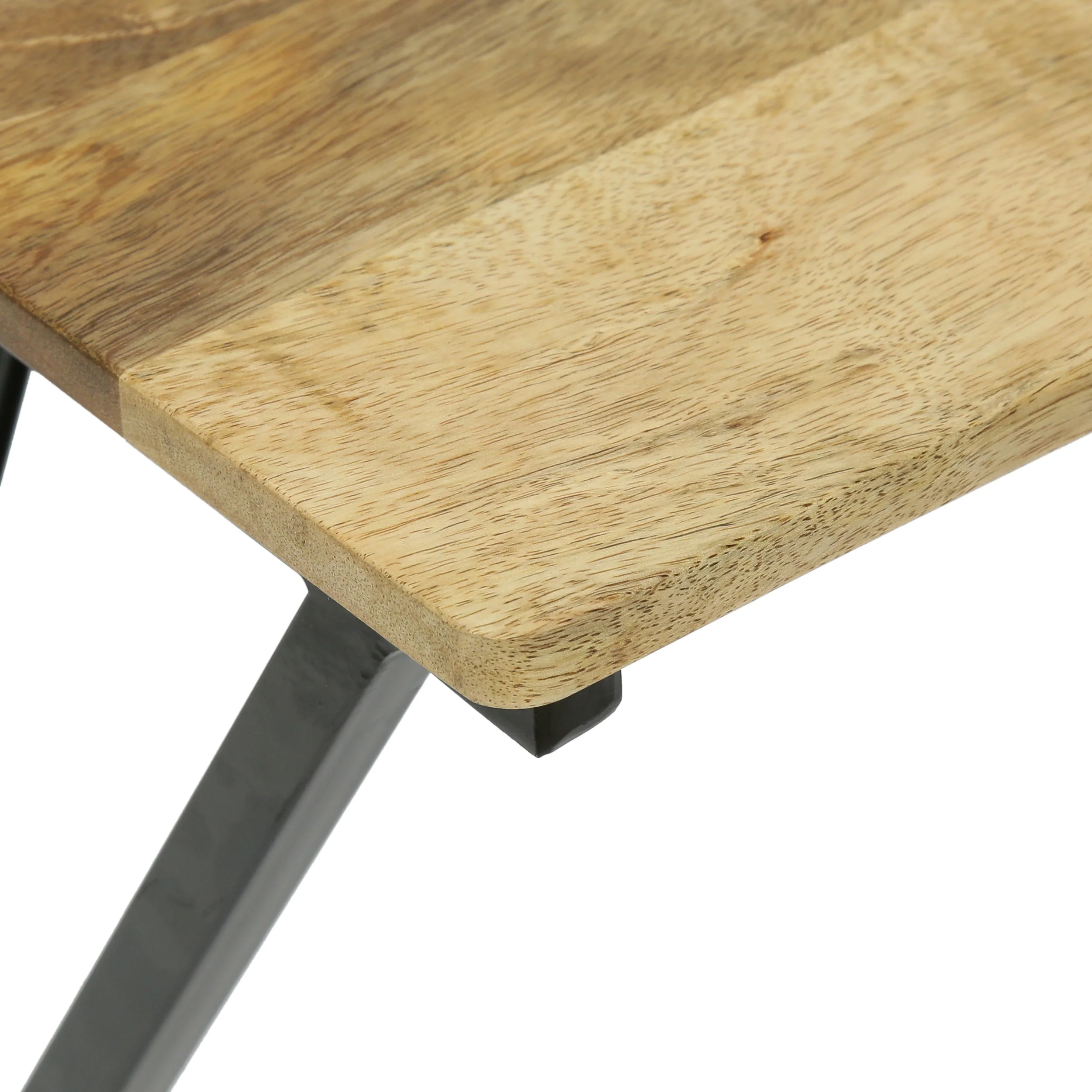 Bellbrook Modern Industrial Handmade Mango Wood Tray Top Console Table, Natural and Black - furnishings