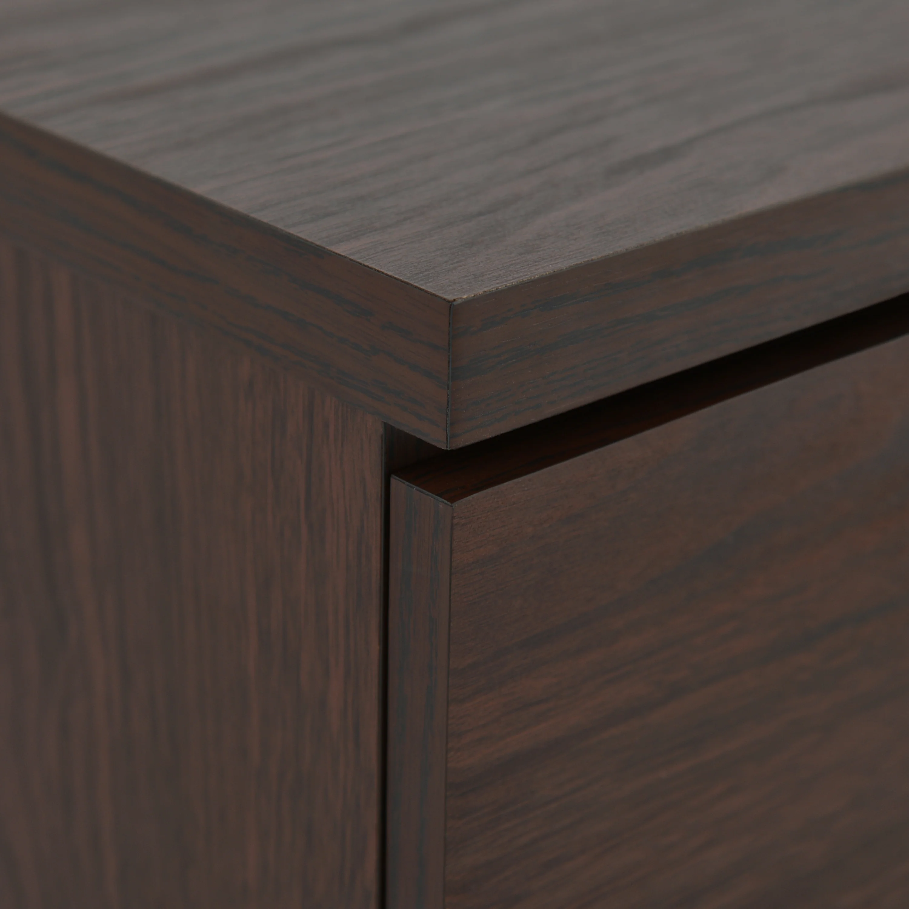 Demijen Modern Industrial 5 Drawer Dresser, Walnut and Matte Black - furnishings