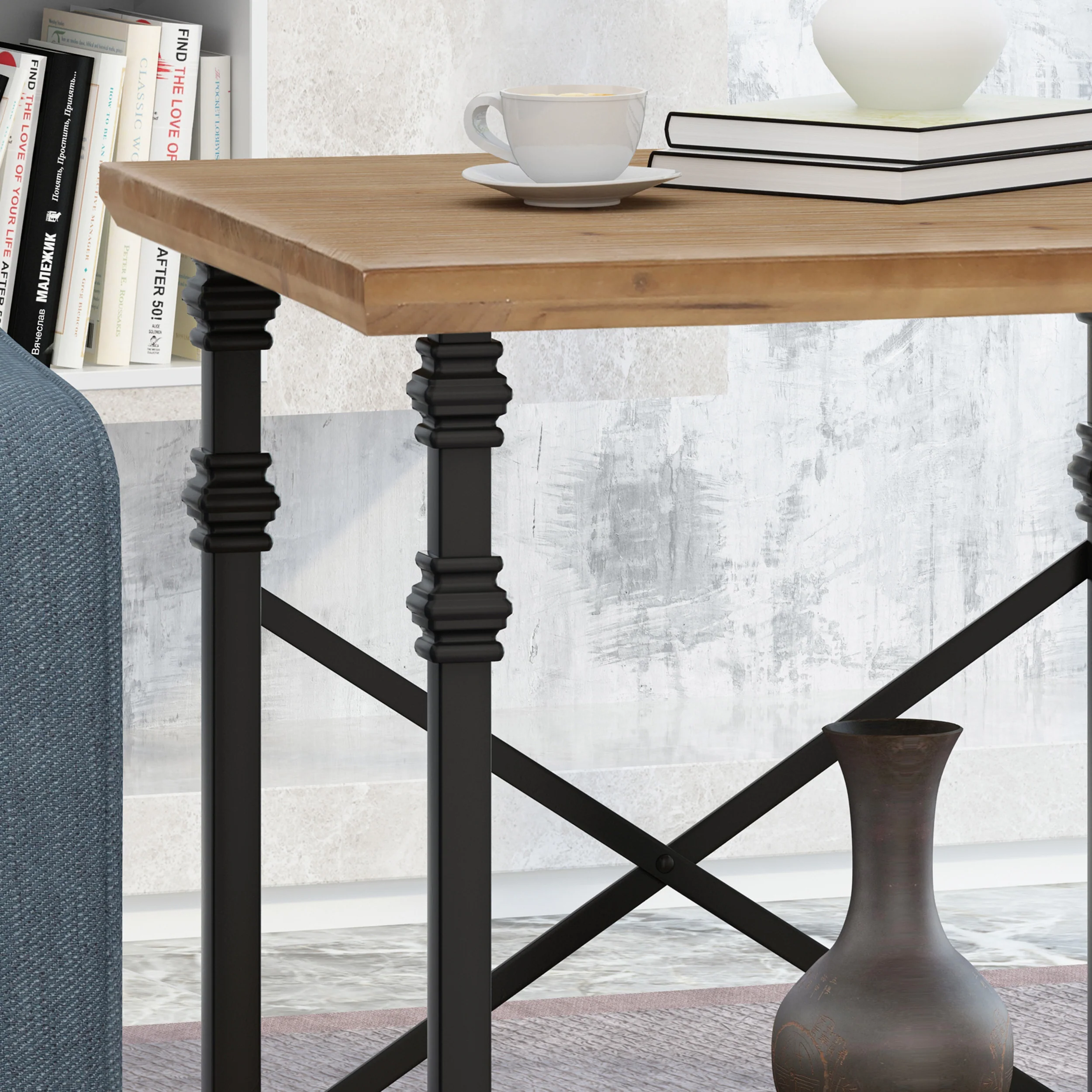 Mckynna Modern Industrial End Table - furnishings