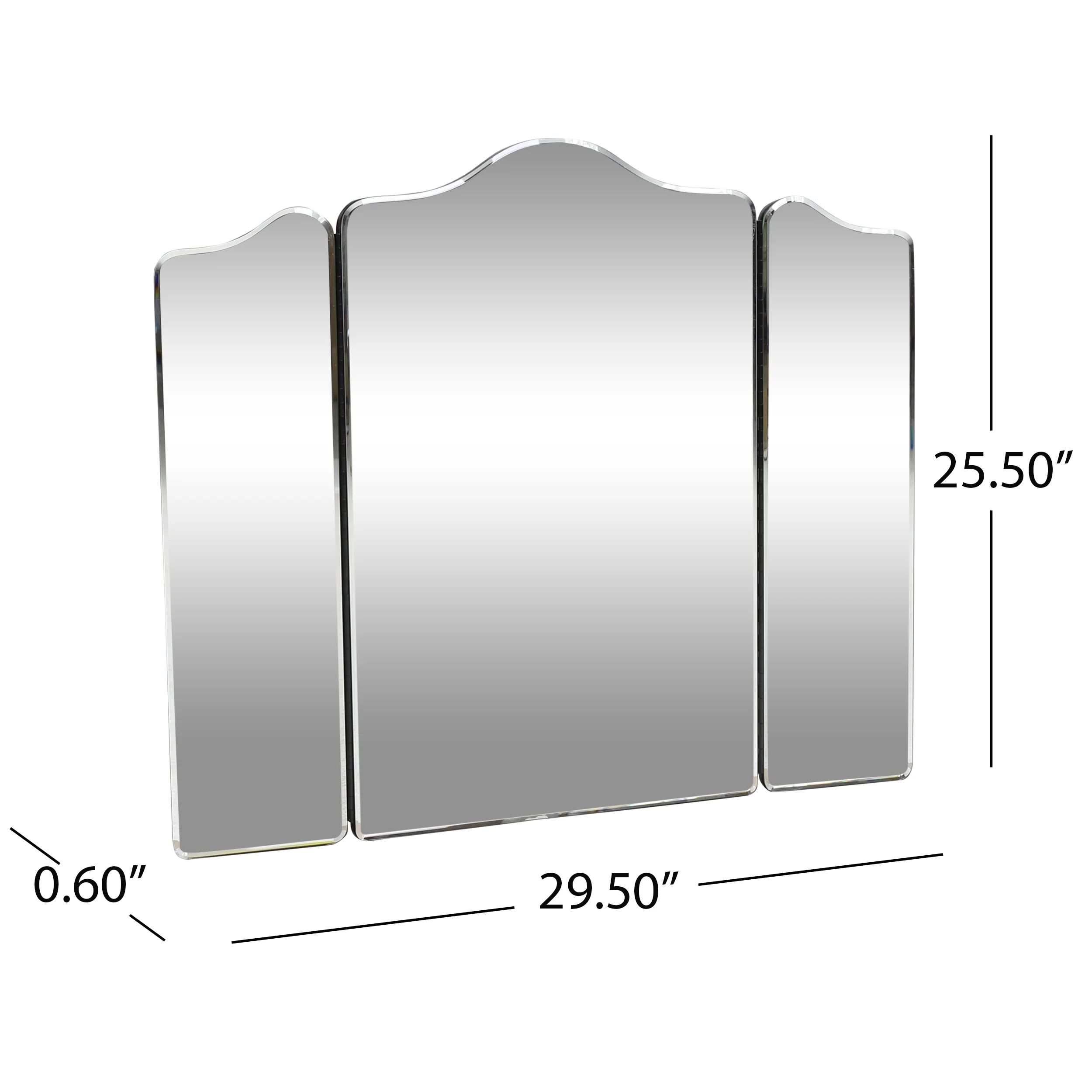 Terry Modern Glam Foldable 3-Panel Vanity Mirror - furnishings