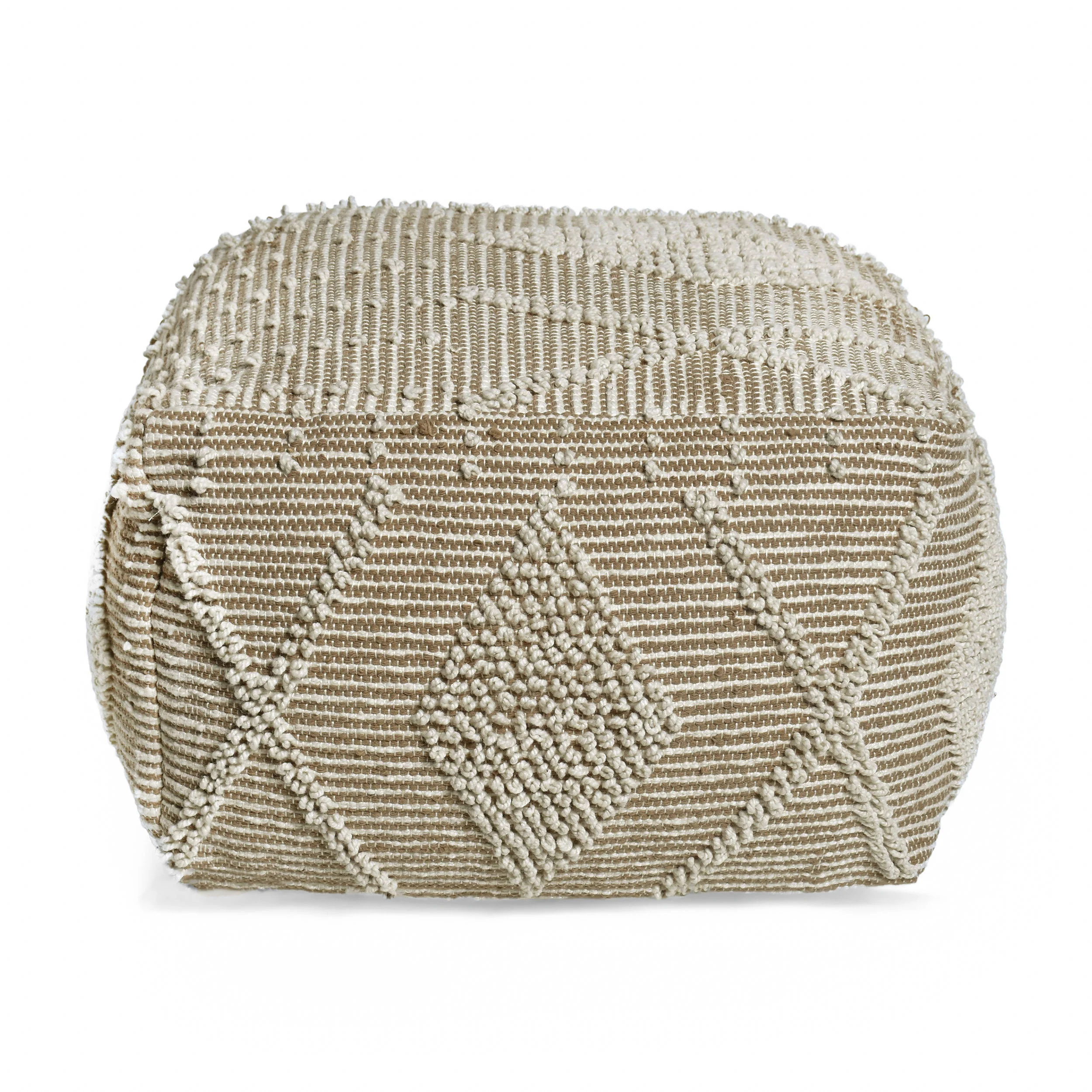 Dereka Contemporary Handcrafted Faux Yarn Pouf - furnishings