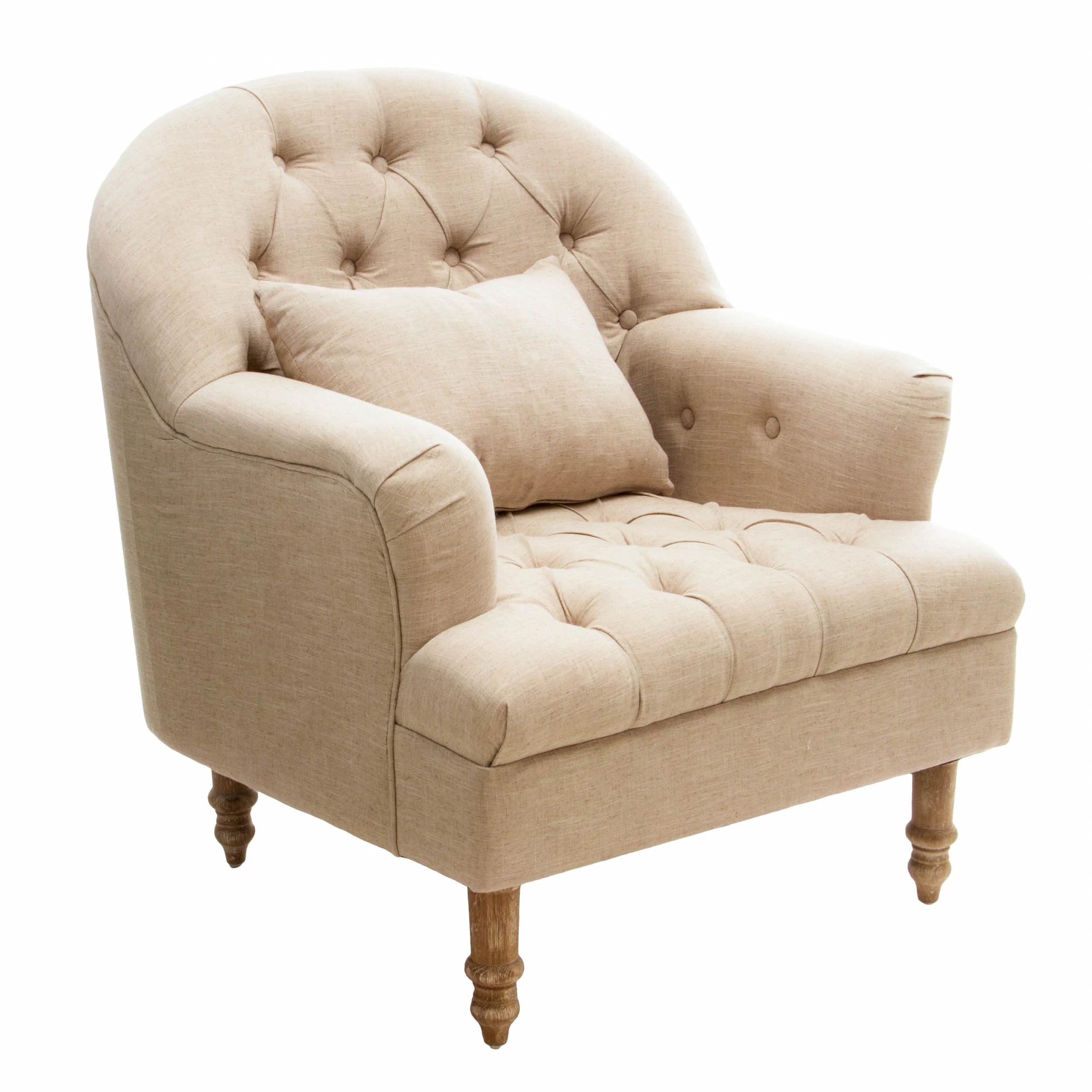 Nelson Button Tufted Fabric Armchair - furnishings
