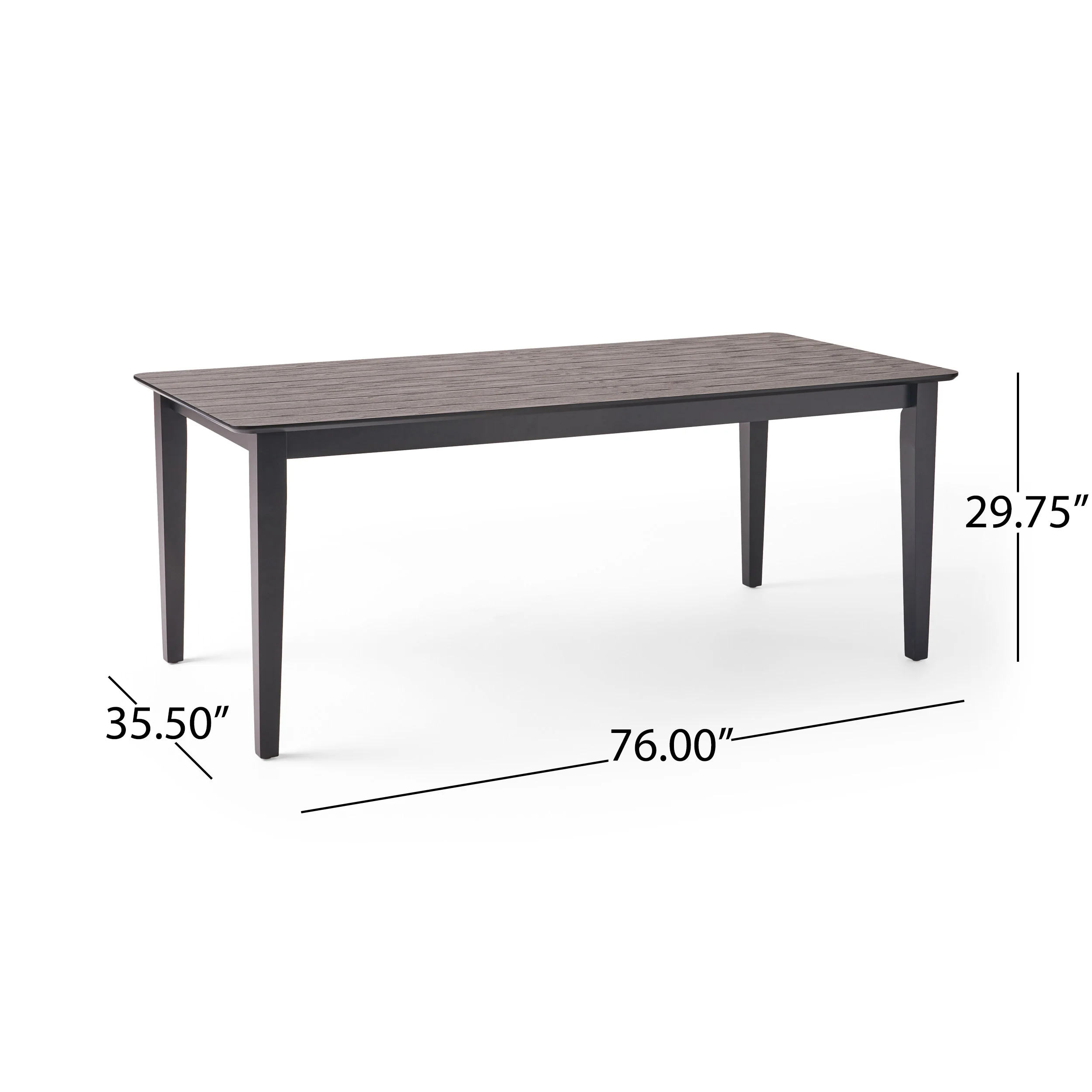 Duluth Faux Wood 7 Piece Dining Set, Dark Brown, Black - furnishings