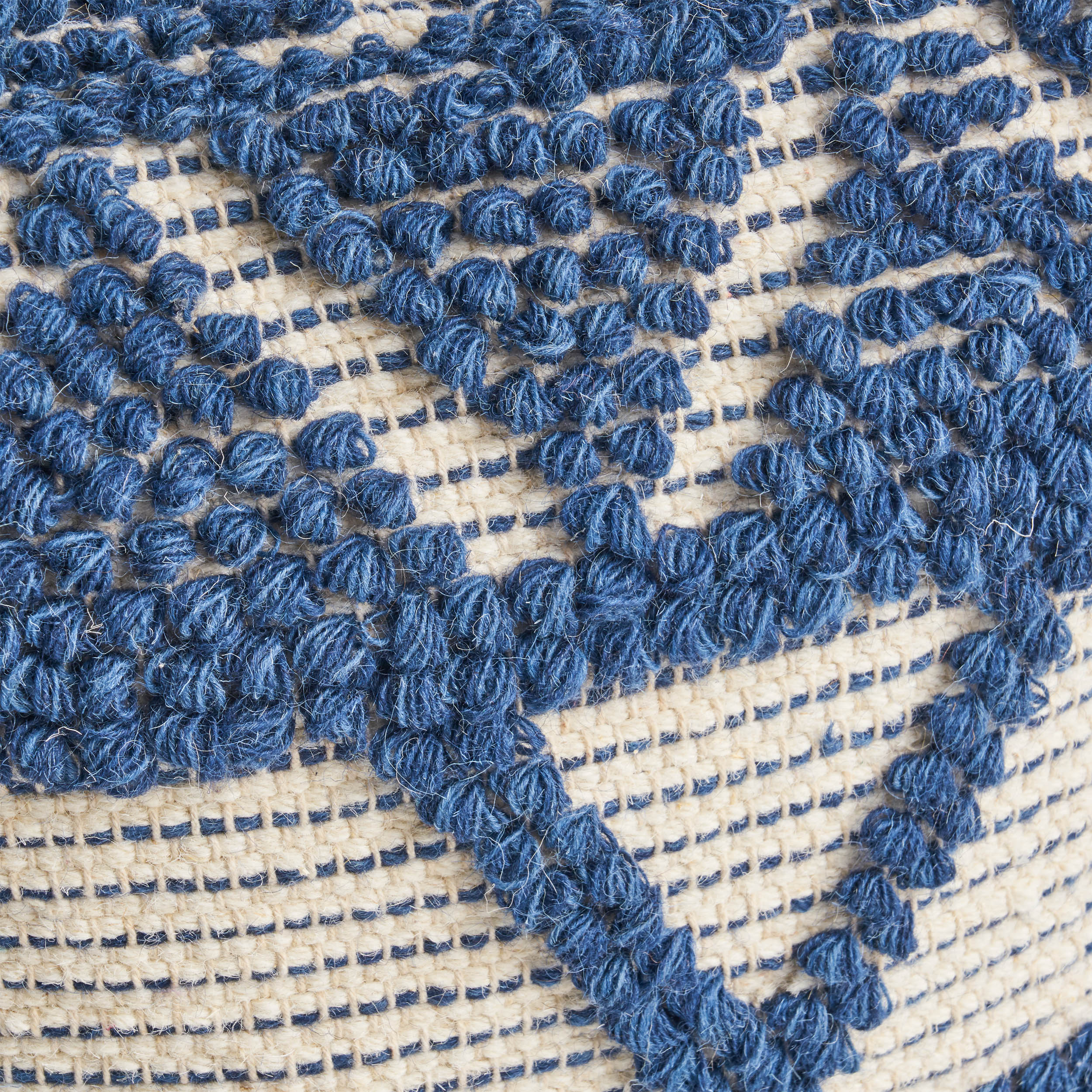 Ronin Boho Wool and Cotton Ottoman Pouf - furnishings
