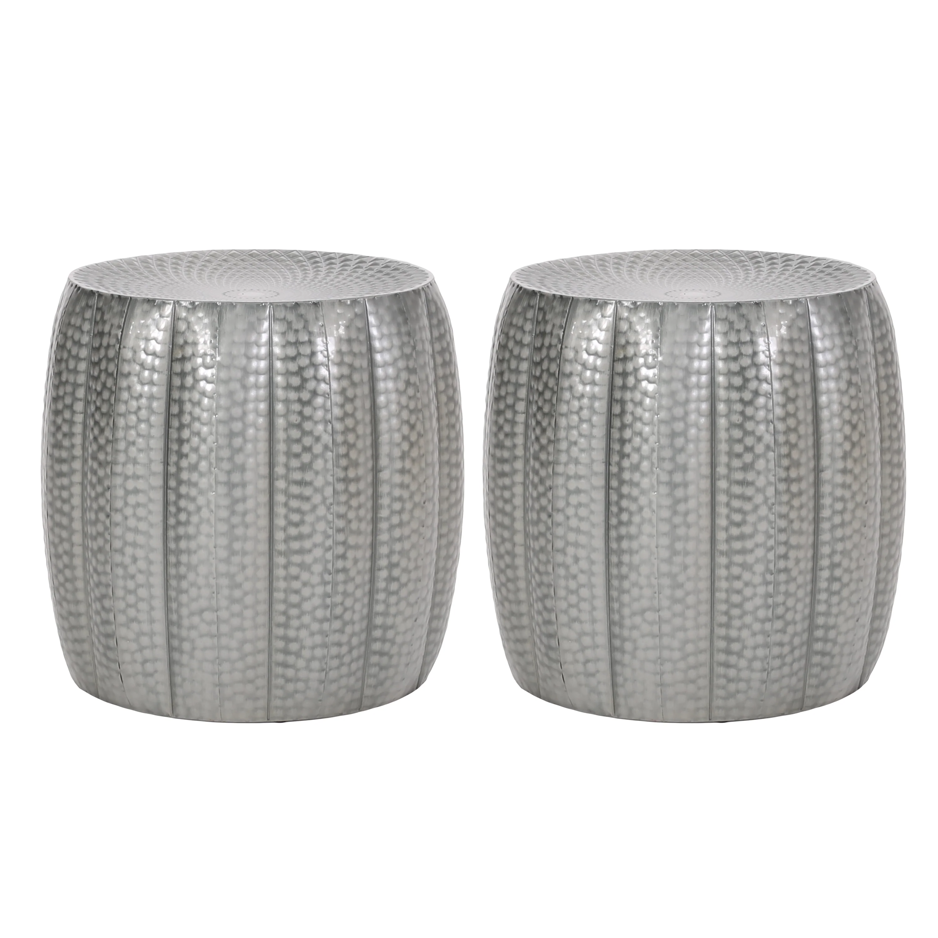 Craigue Modern Iron Mandala Pumpkin Side Tables, Set of 2 - furnishings