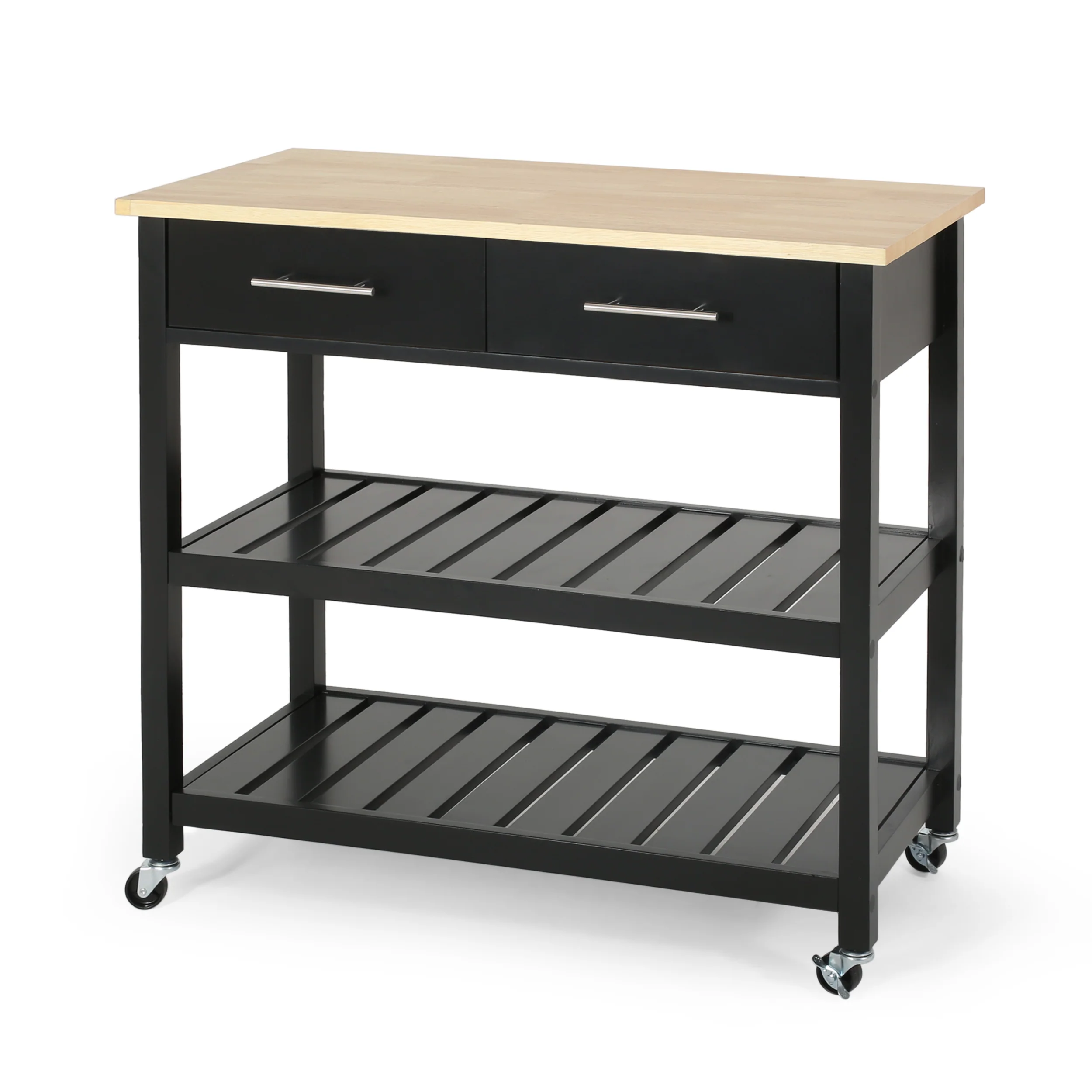 Enon Contemporary Kitchen Cart with Wheels - furnishings