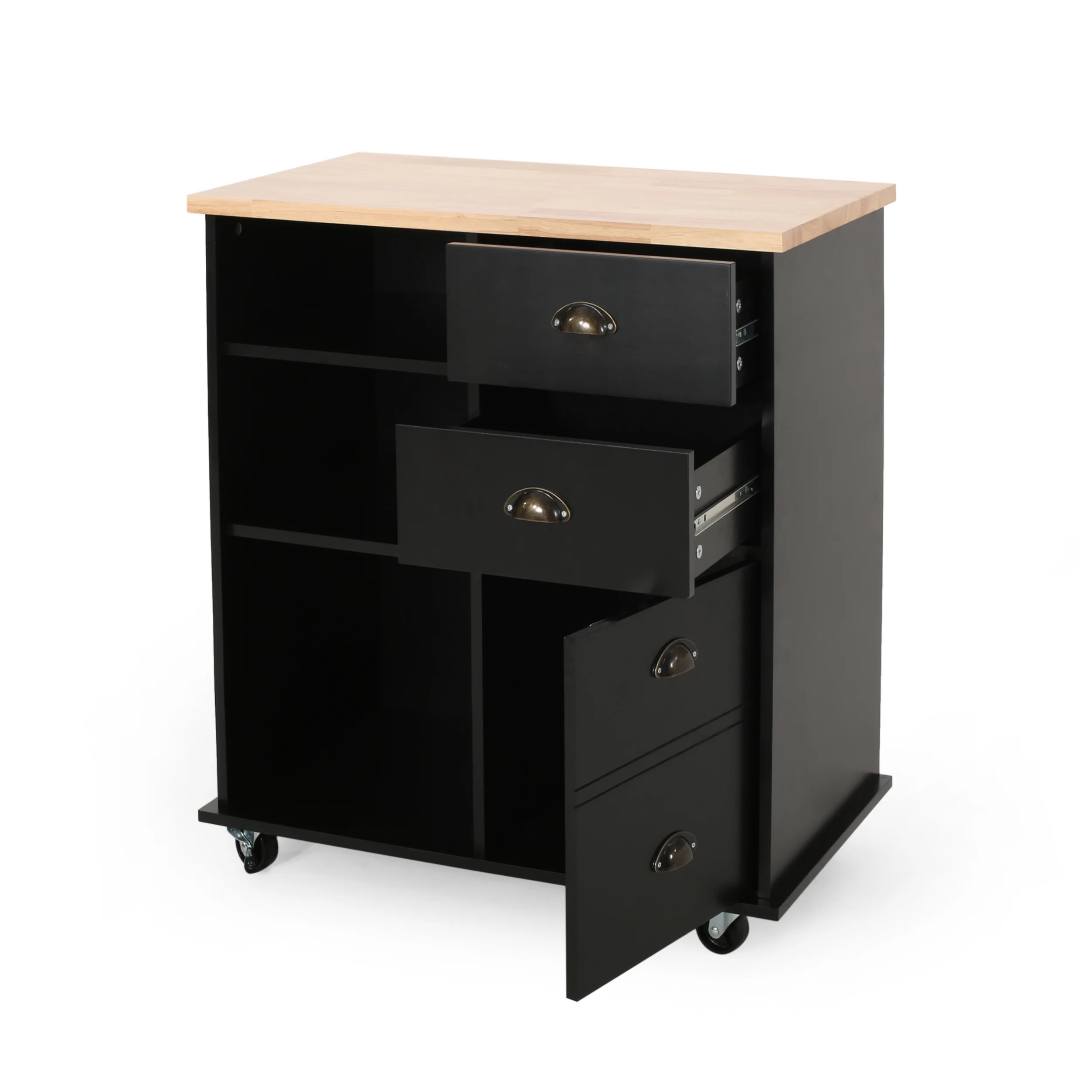 Yohaan Contemporary Kitchen Cart with Wheels - furnishings