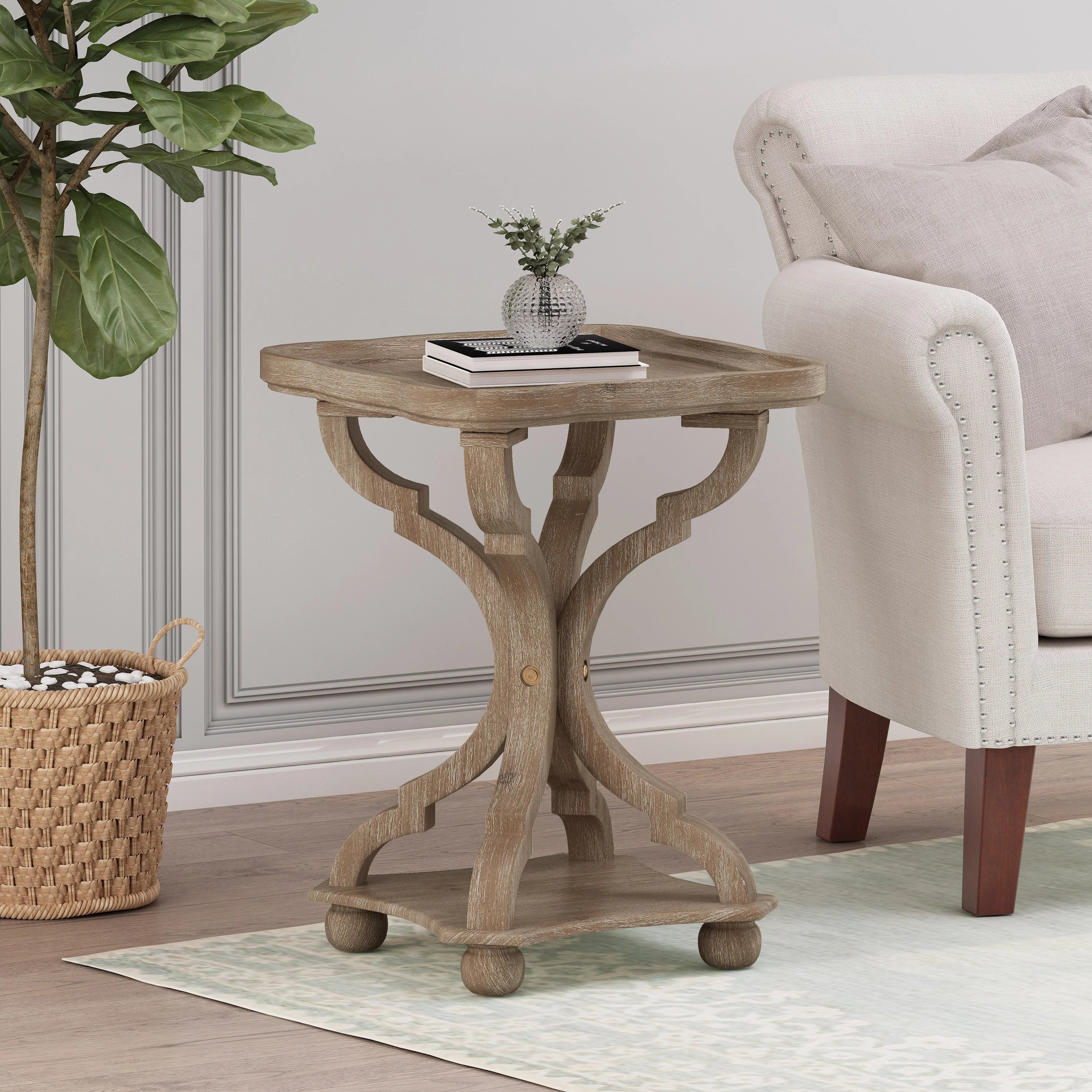 Dianelly French Country Accent Table with Square Top - furnishings