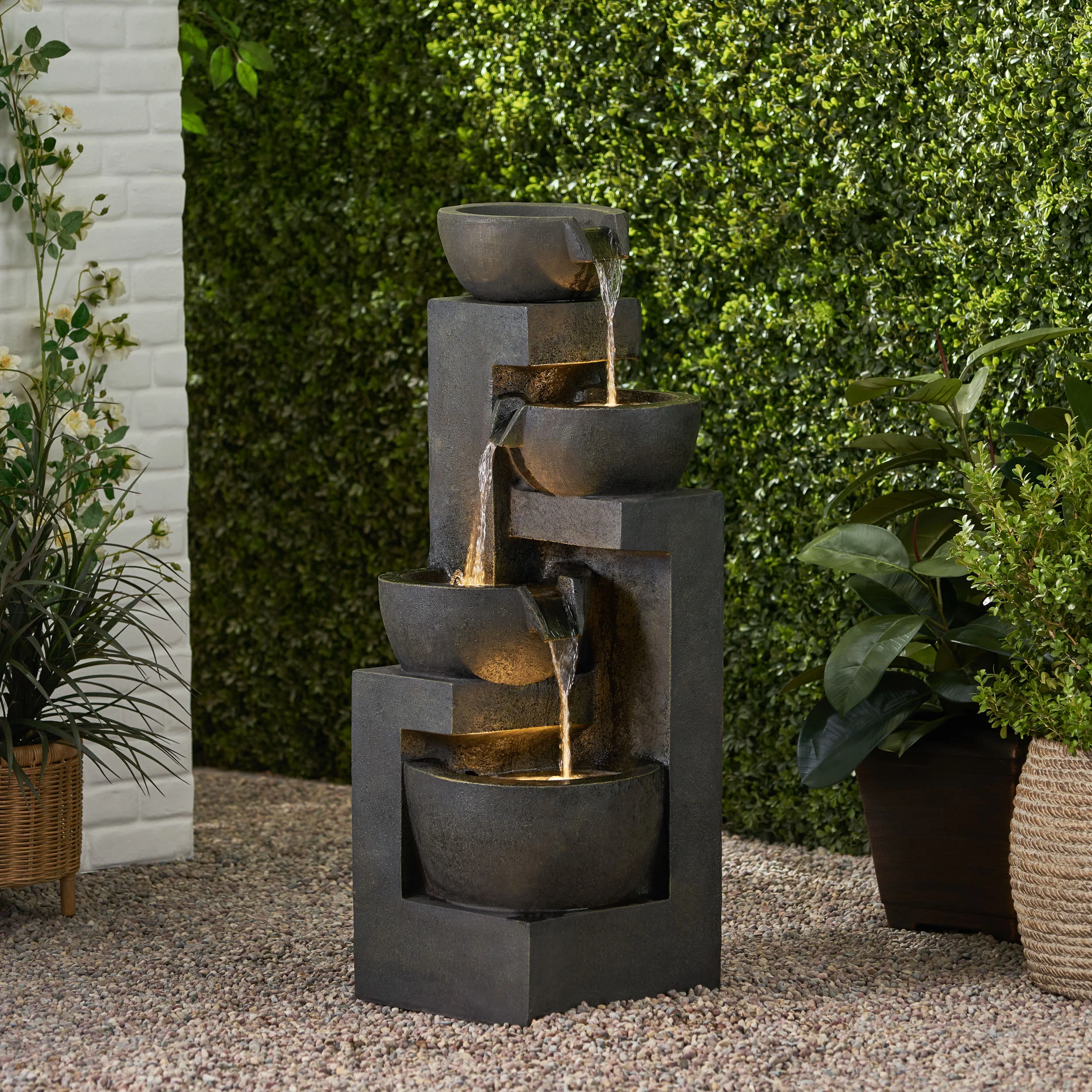 Clinch Ascot Outdoor Modern 3 Tier Fountain - furnishings