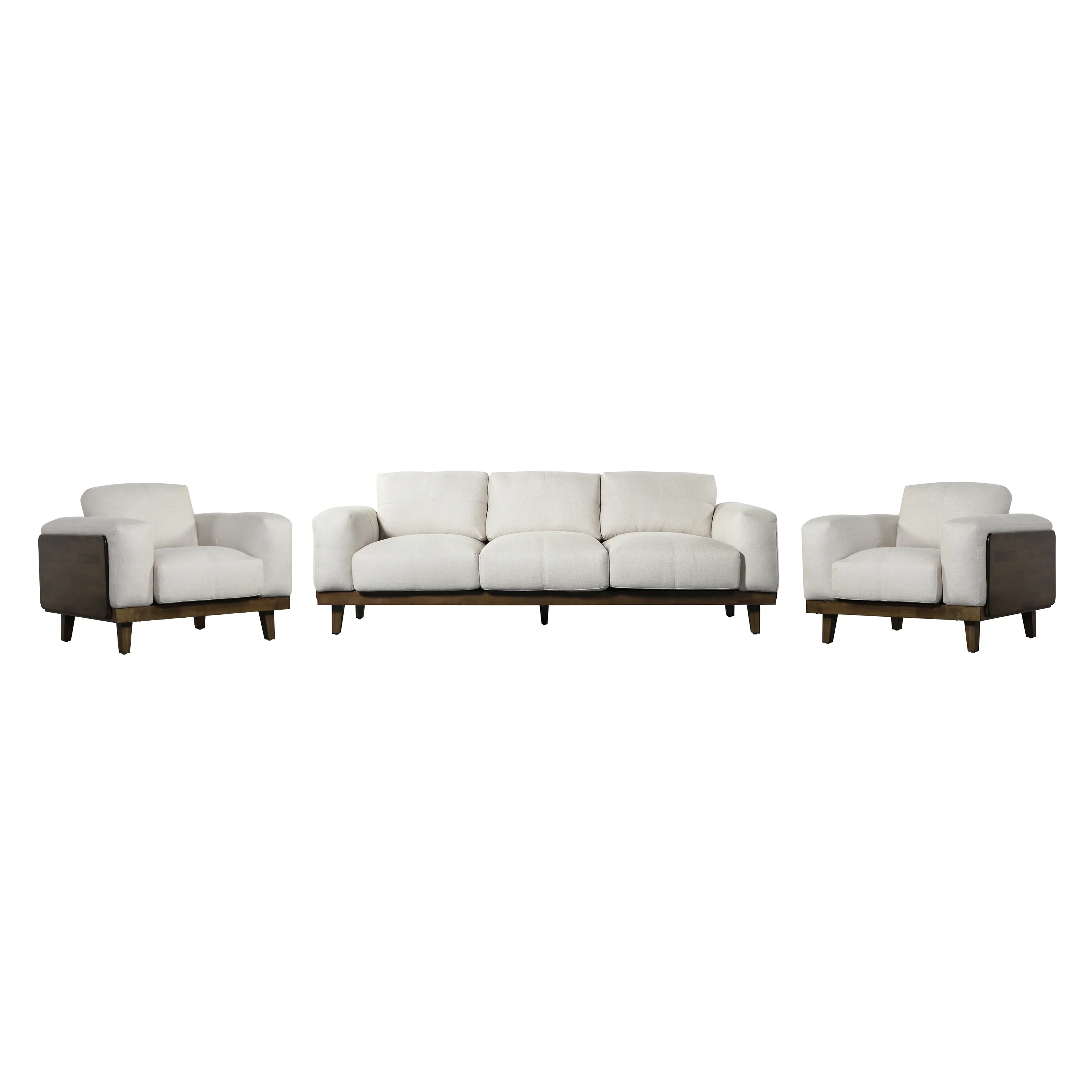 Connor Contemporary Upholstered 3 Piece Oversized Living Room Sofa Set - furnishings