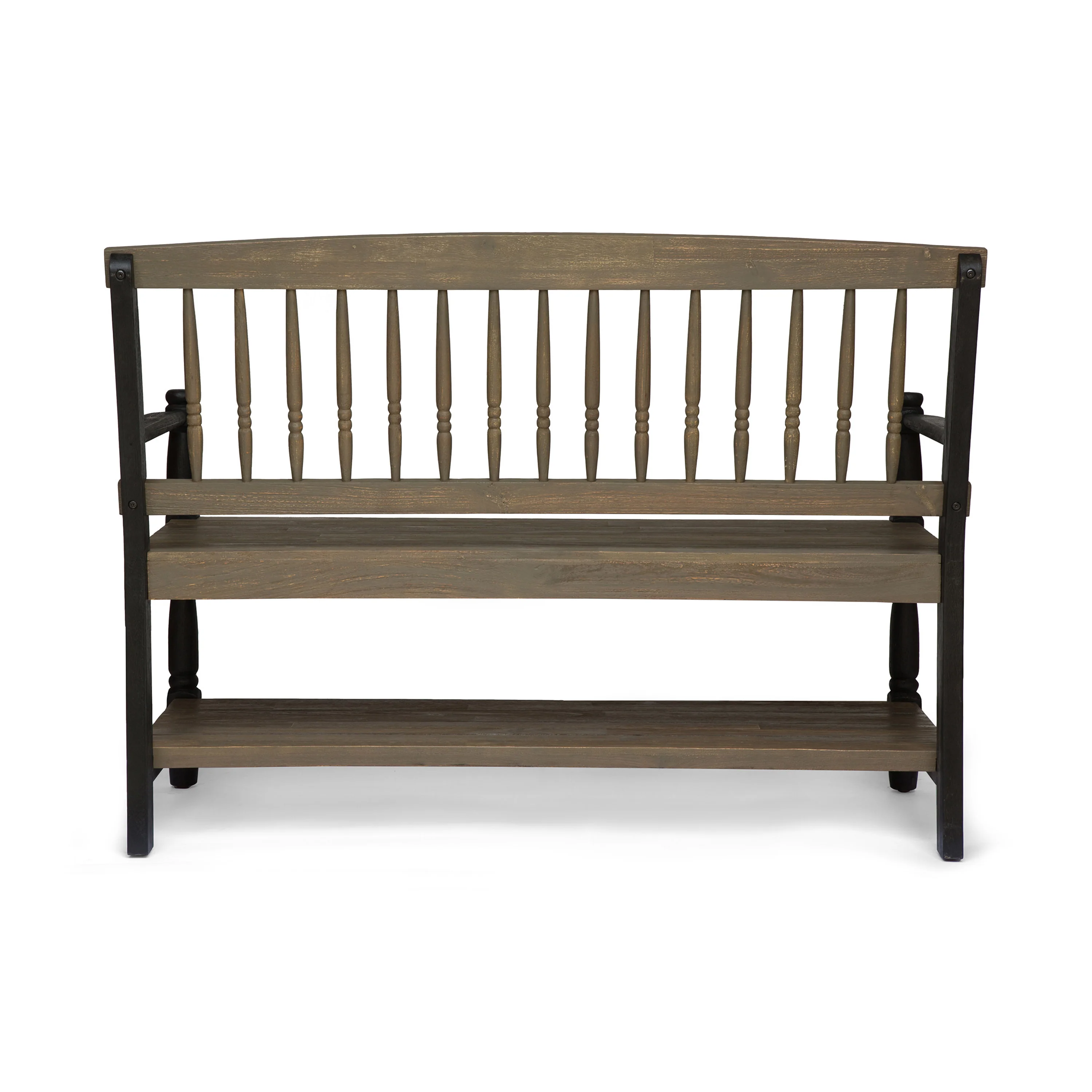 Daphne Outdoor Acacia Wood Bench with Shelf - furnishings