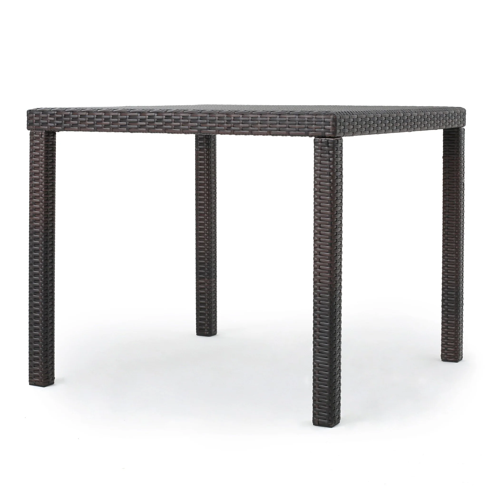 Edene Outdoor 5 Piece Multibrown Wicker Rectangular Dining Set - furnishings