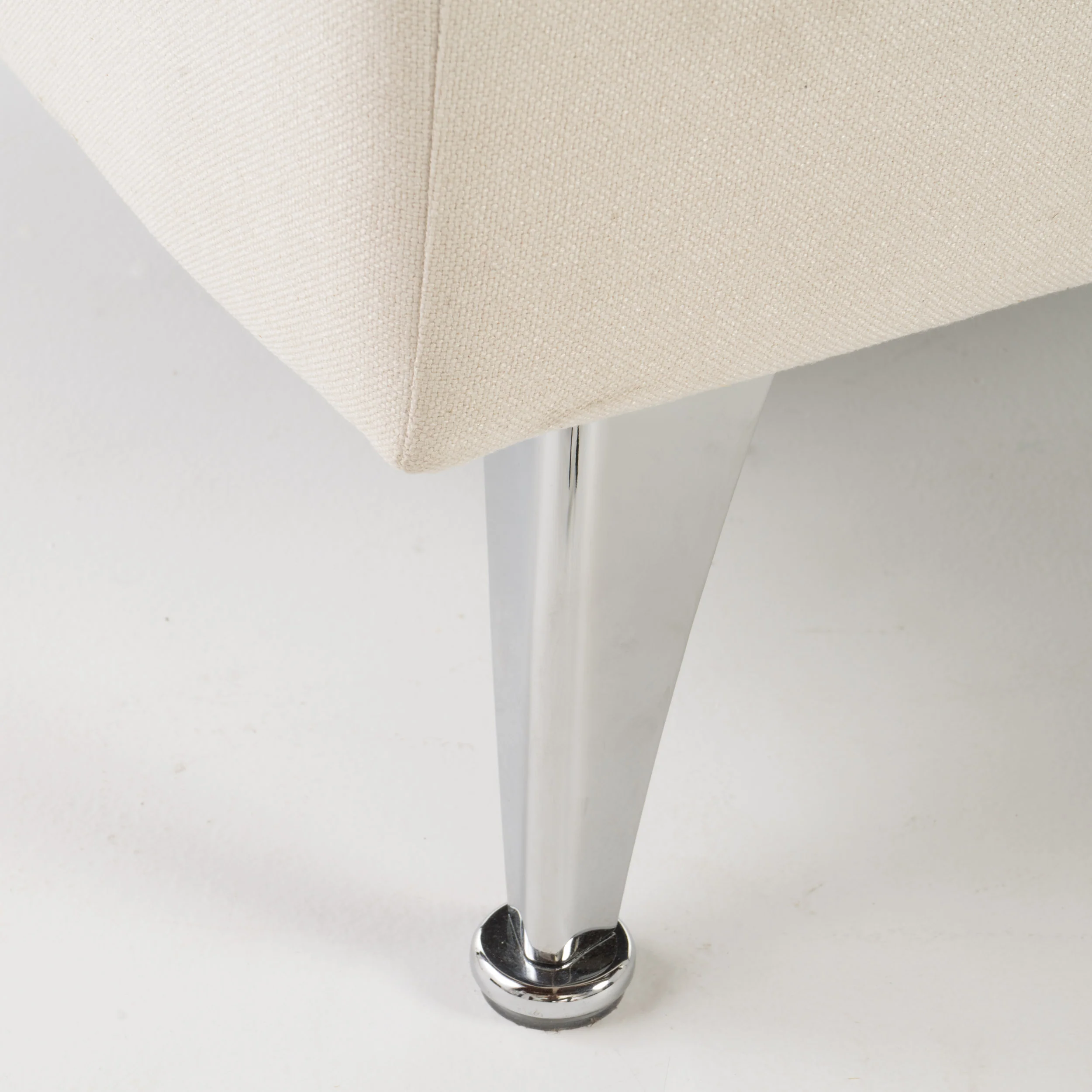 Carimote Contemporary Ivory Fabric Click Clack Chair/Ottoman - furnishings