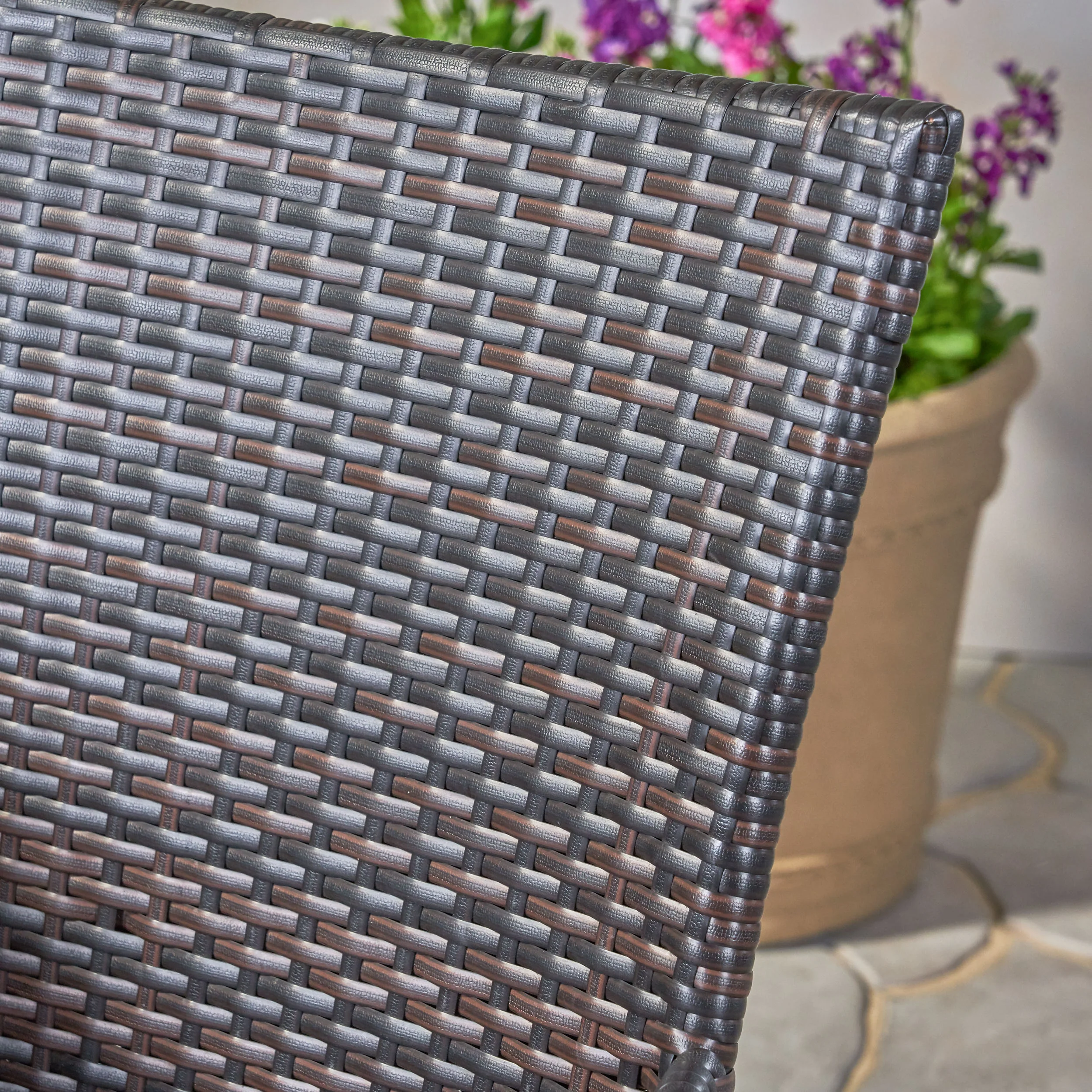 Rafael Outdoor 5 Piece Multi-Brown Wicker Dining Set - furnishings