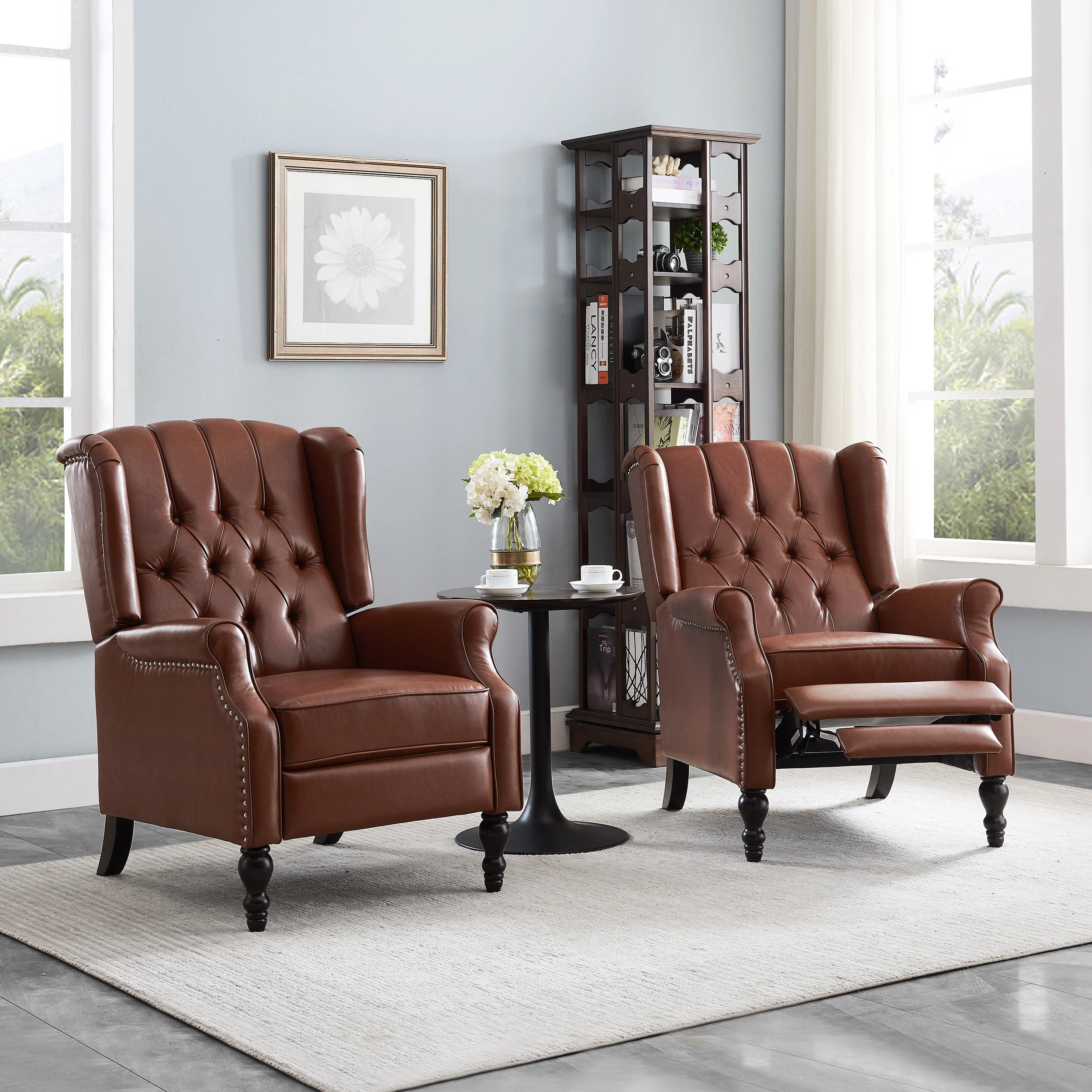 Temzyl Contemporary Tufted Recliners (Set of 2) - furnishings