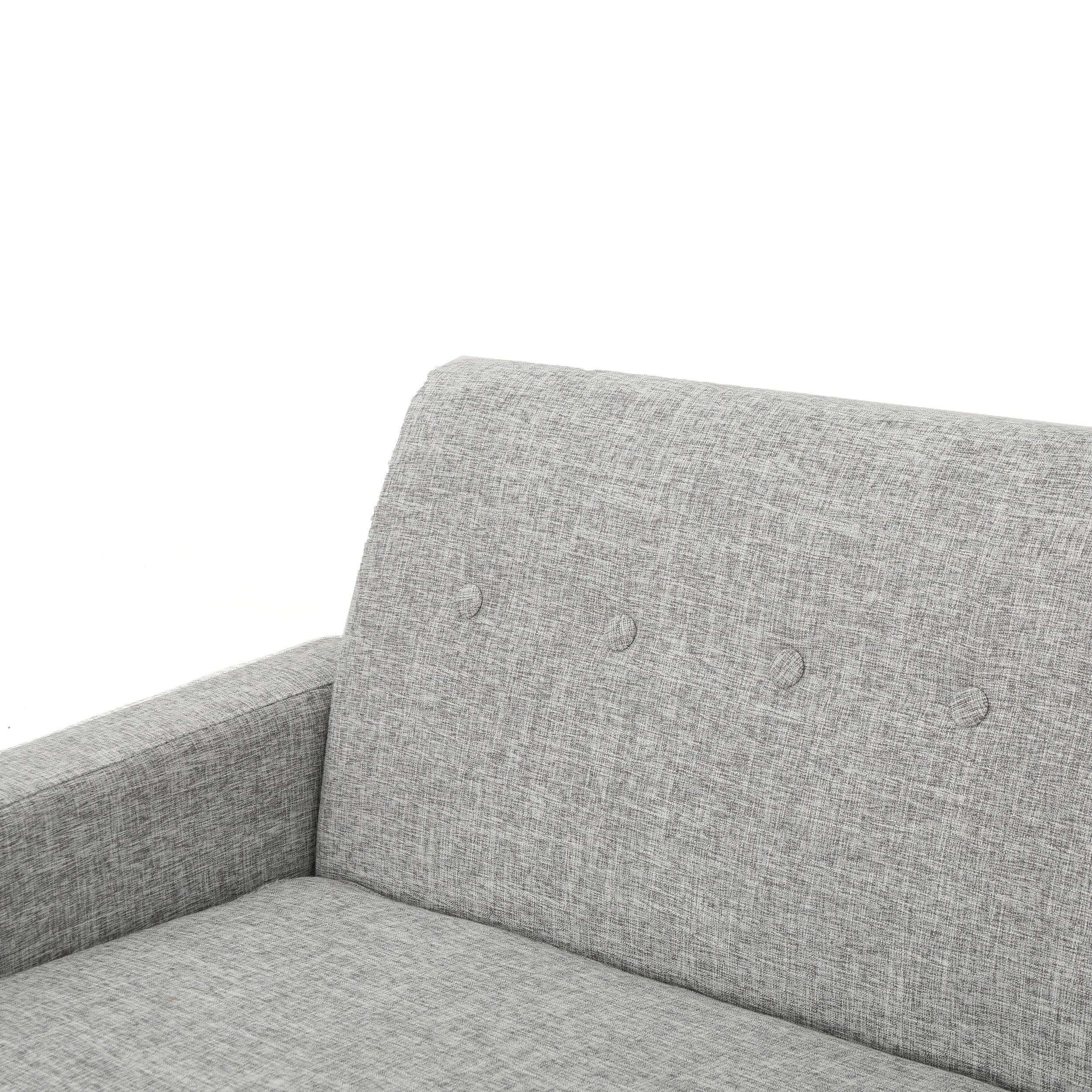 Stratford Mid-Century Modern 3-Piece Fabric Chairs & Sofa Living Room Set - furnishings