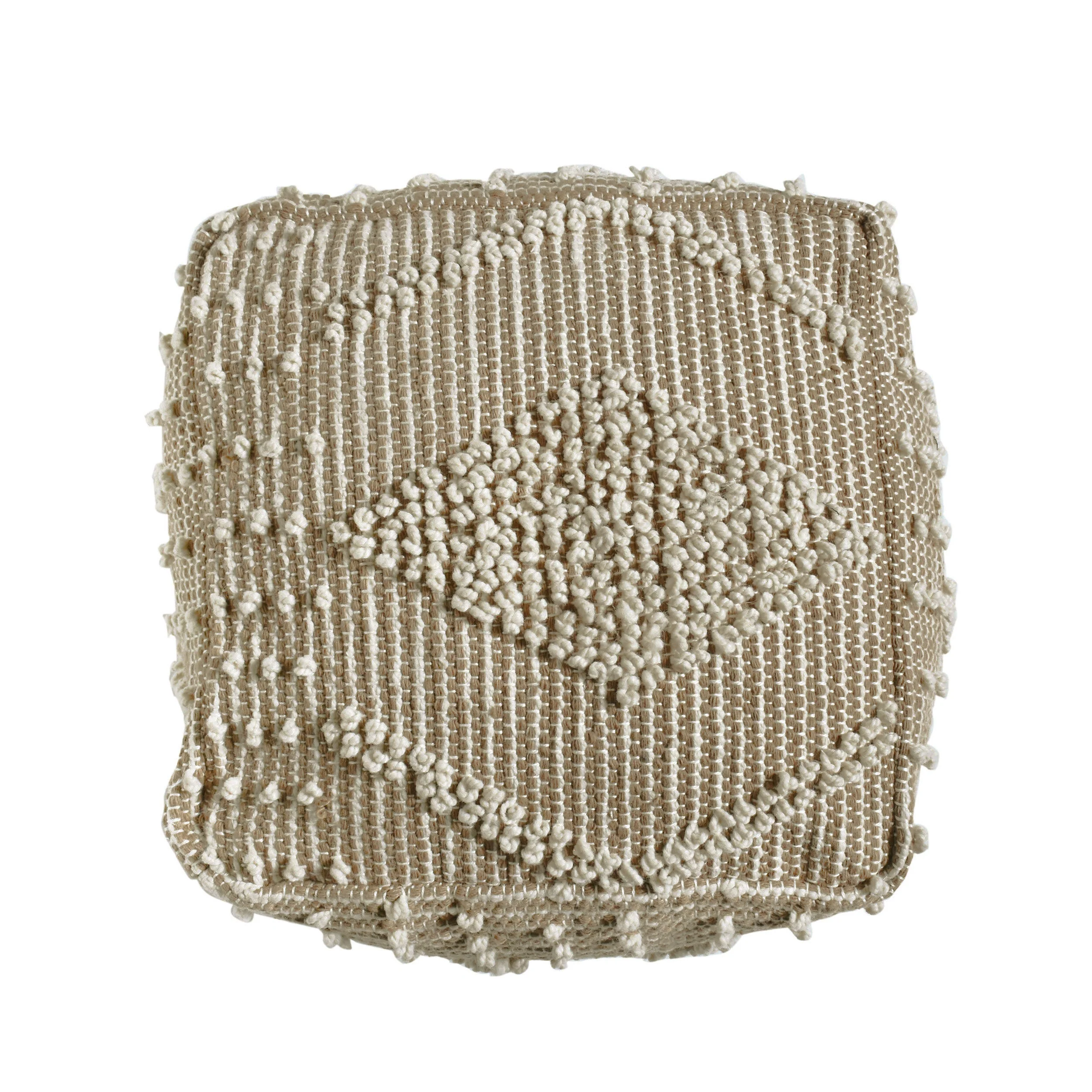 Dereka Contemporary Handcrafted Faux Yarn Pouf - furnishings